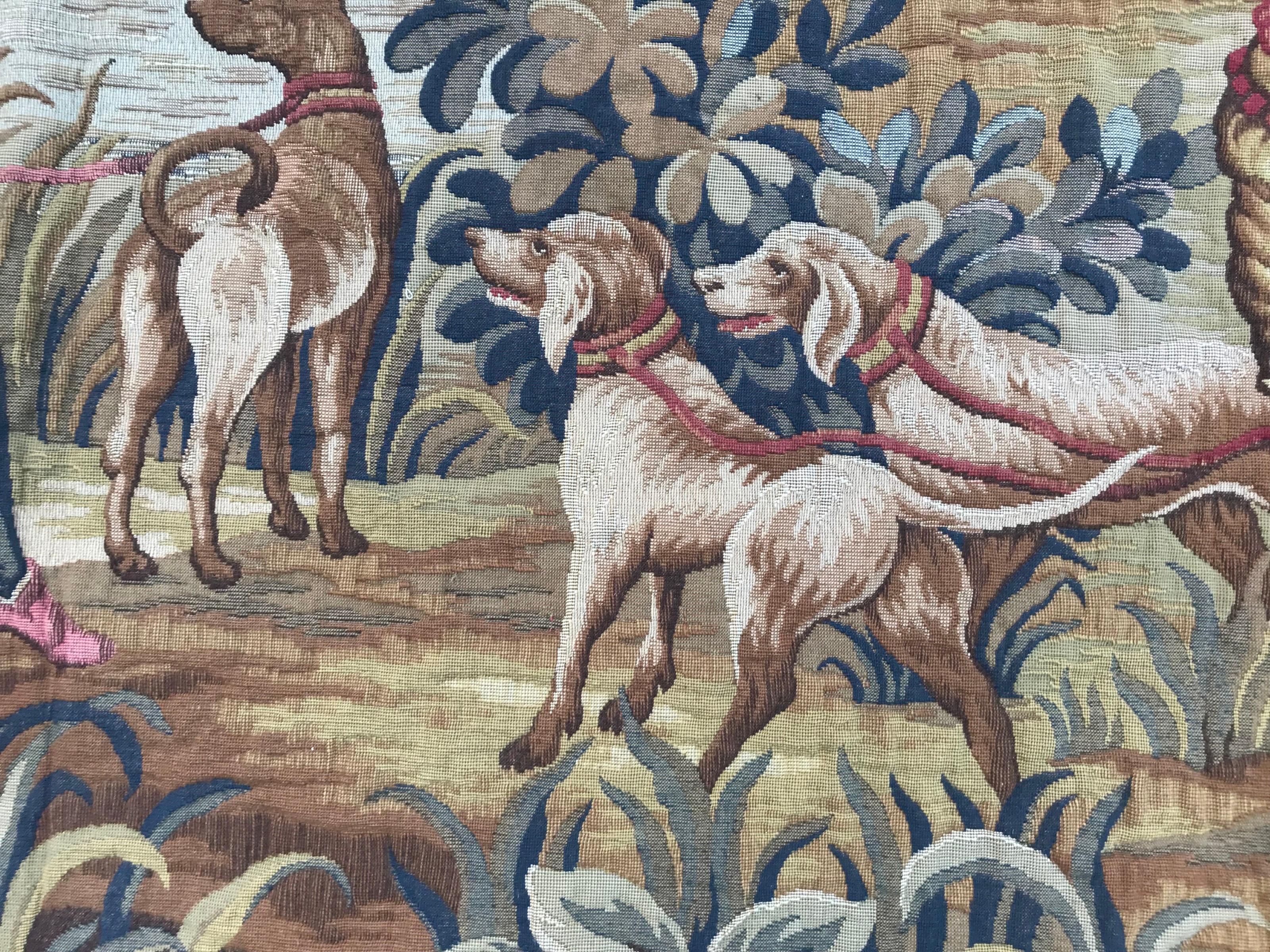 Aubusson Bobyrug’s Beautiful Jaquar Tapestry Maximilien's Hunt Design For Sale