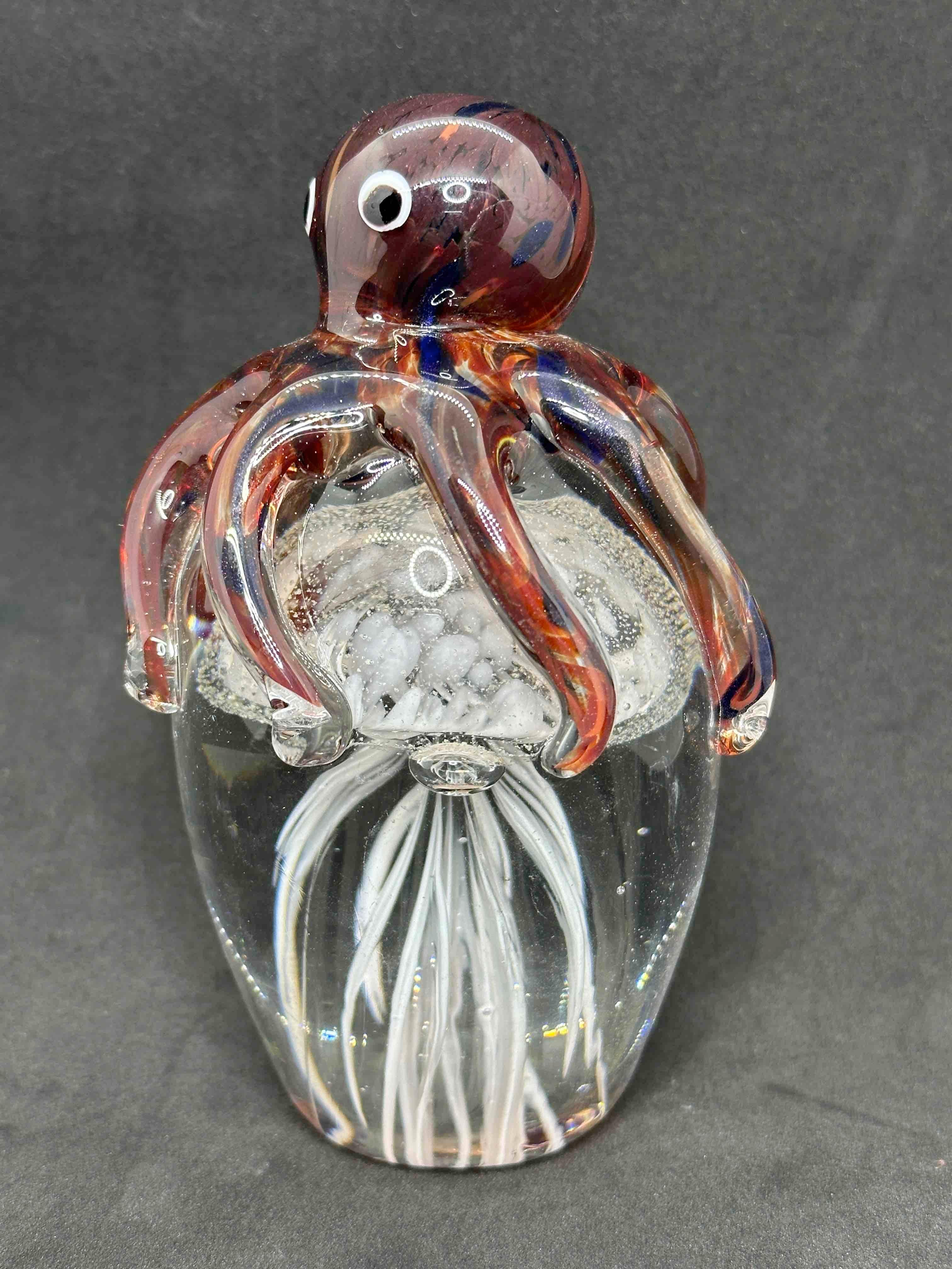 glass octopus paperweight