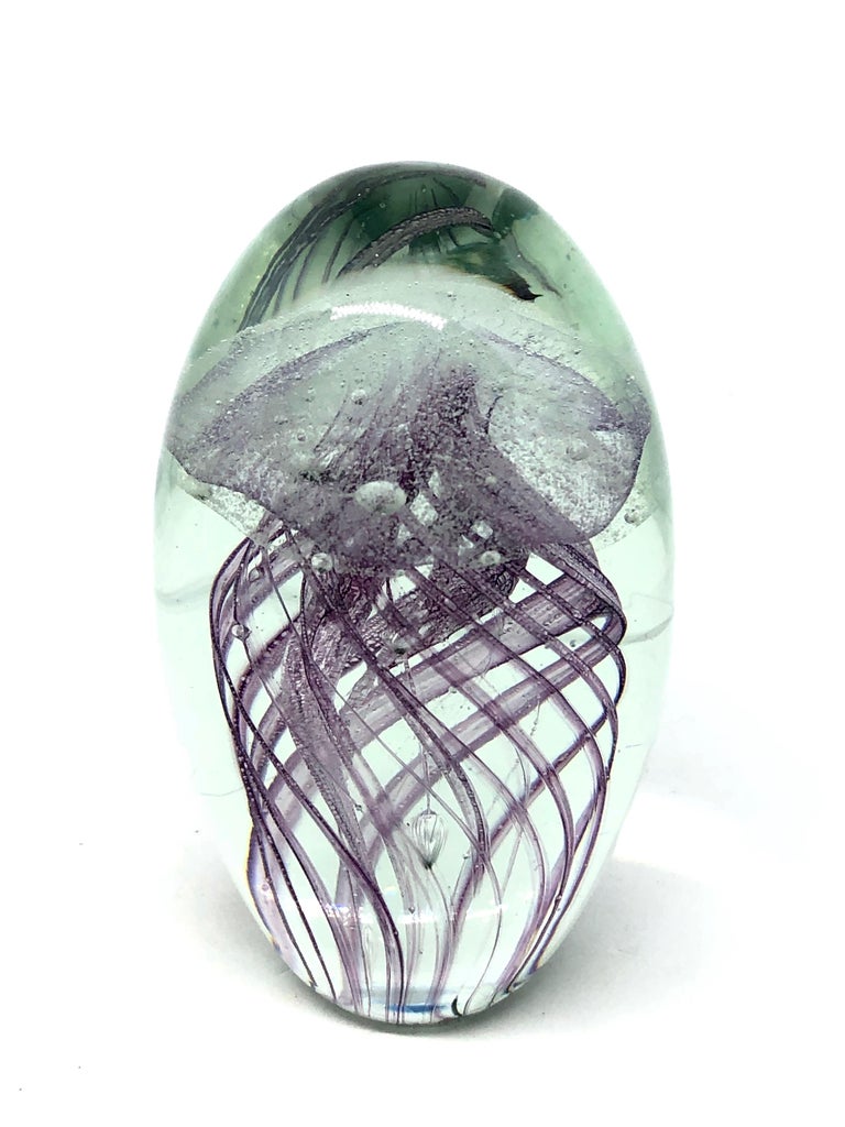Beautiful Jelly Fish Murano Italian Art Glass Aquarium Paperweight at