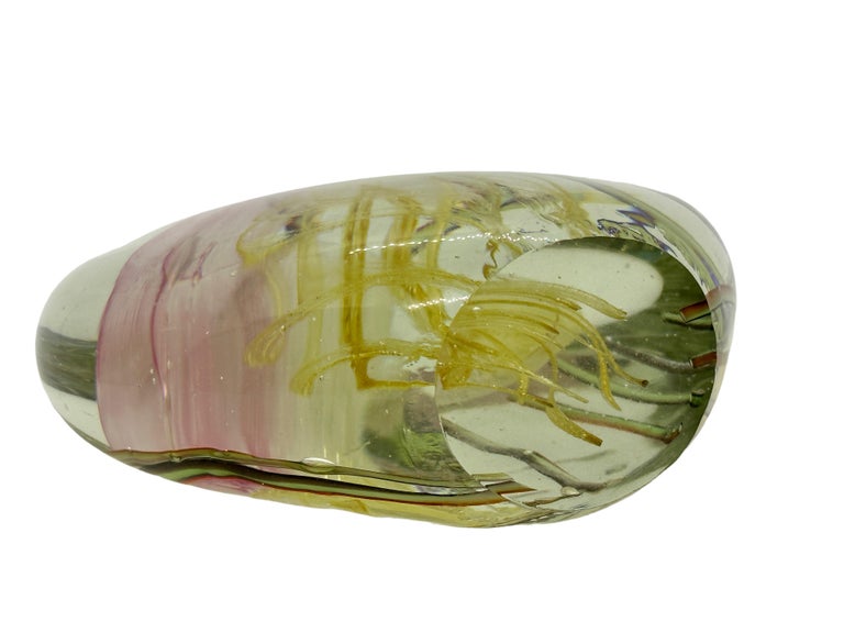 Murano Glass Beautiful Jellyfish Murano Italian Art Glass Aquarium Paperweight Sculpture  For Sale