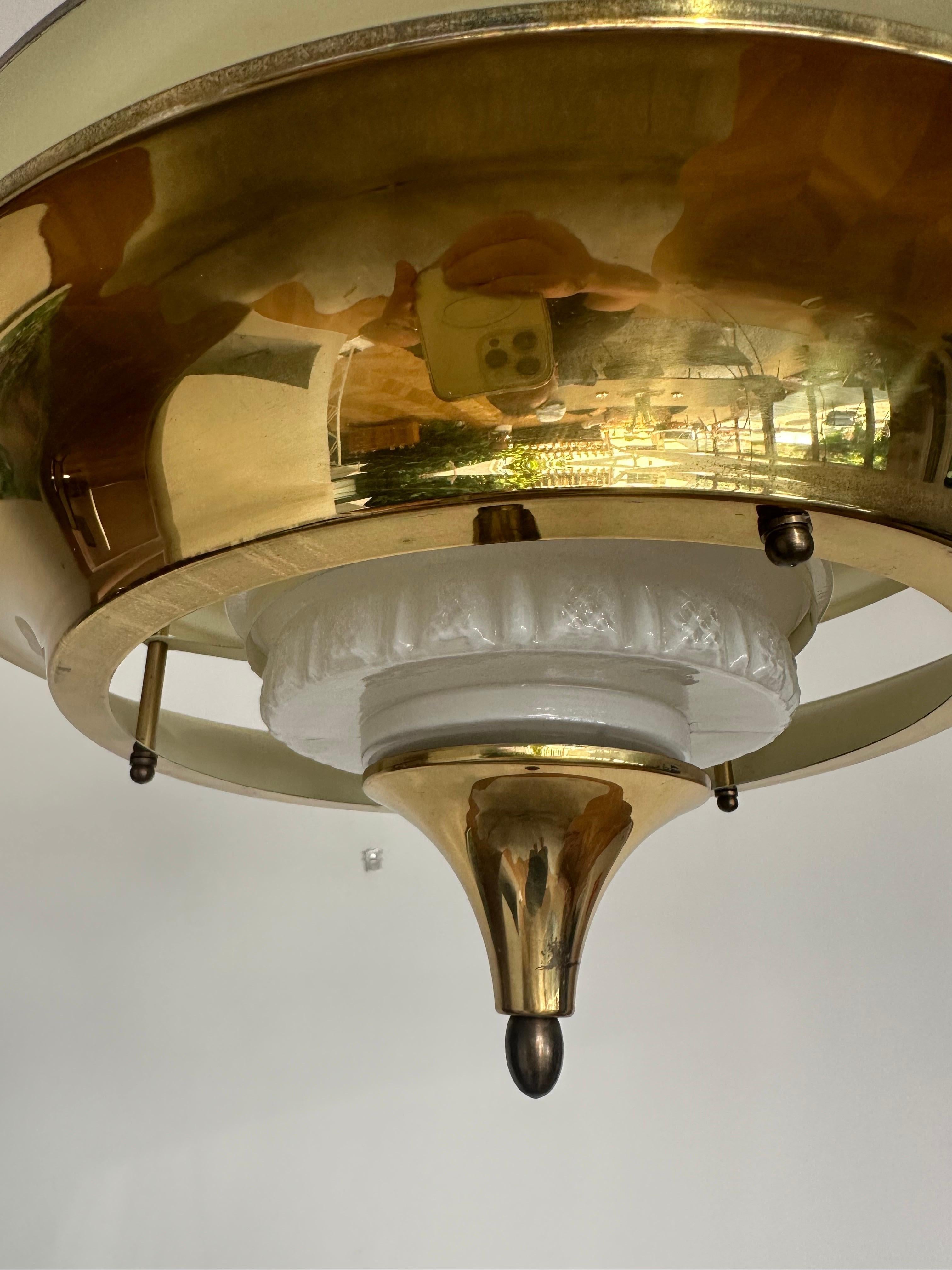 Bellissimo lampadario Kai Finnmark / Kai Ruokonen in ottone di LYNX in vendita 3
