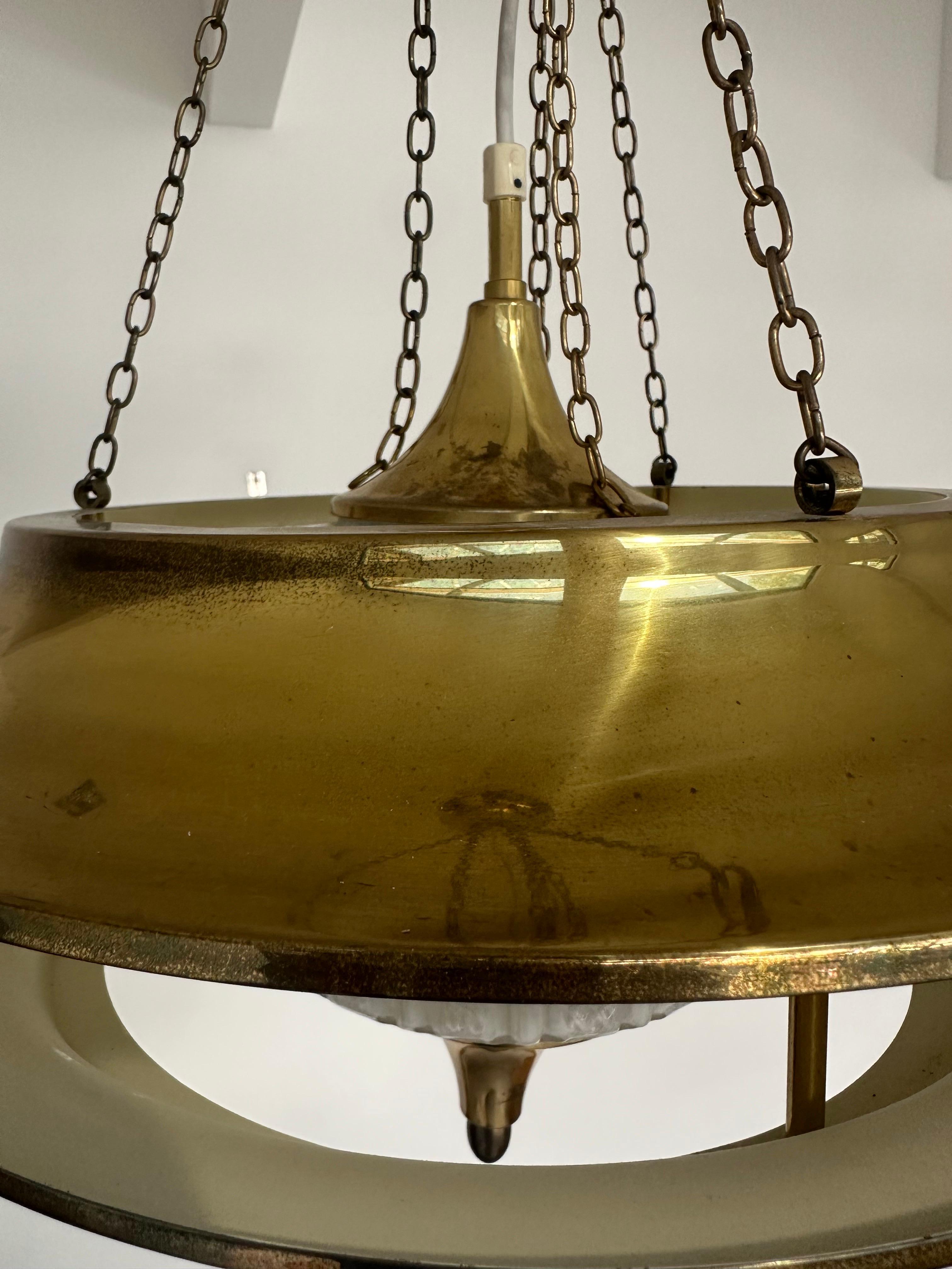 Bellissimo lampadario Kai Finnmark / Kai Ruokonen in ottone di LYNX in vendita 2