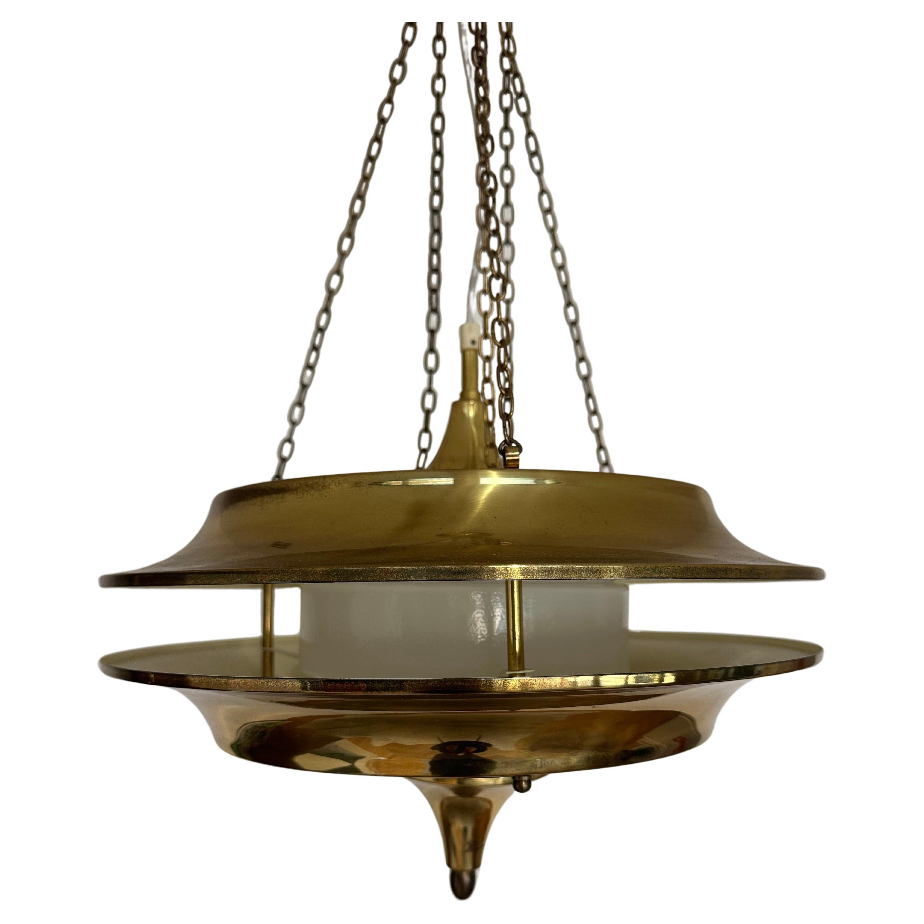 Beautiful Kai Finnmark / Kai Ruokonen Chandelier in Brass by LYNX