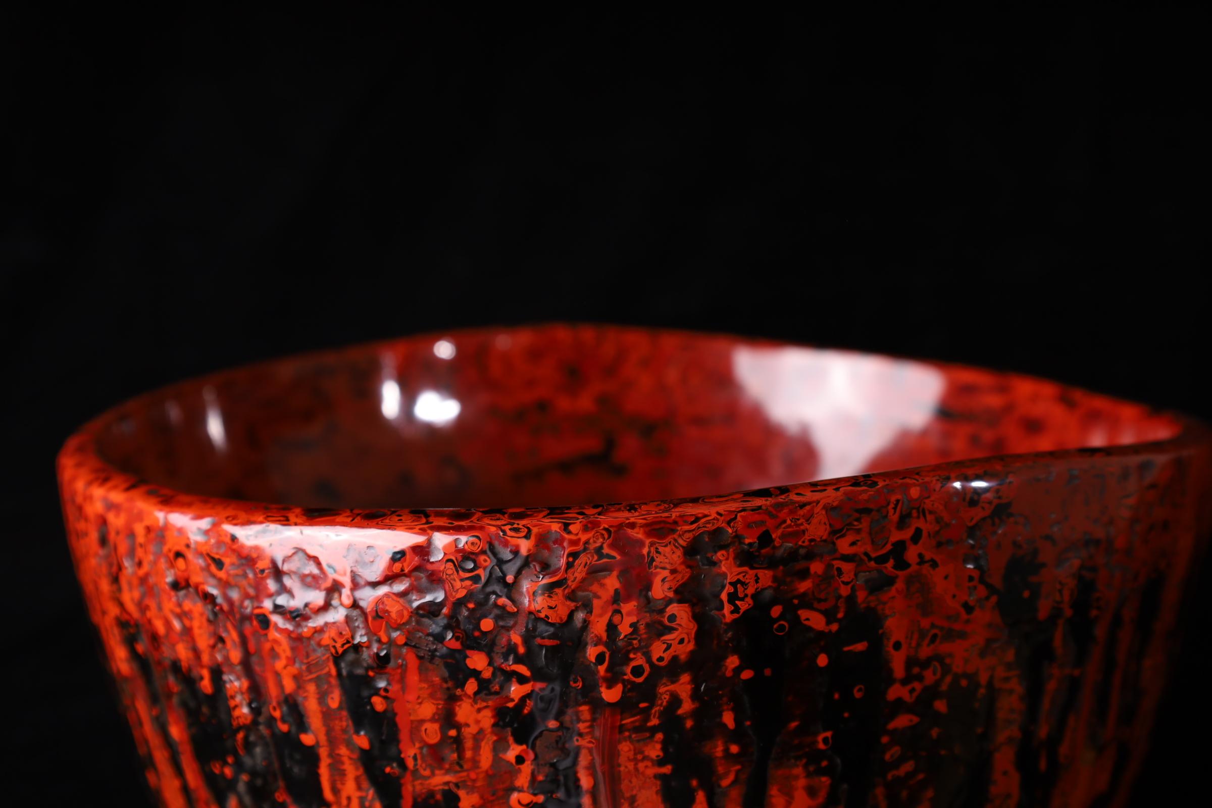 Schöne Kanshitsu Bachi lackiert Arbeiter Schüssel - Showa Periode (20. Jahrhundert) im Angebot 7