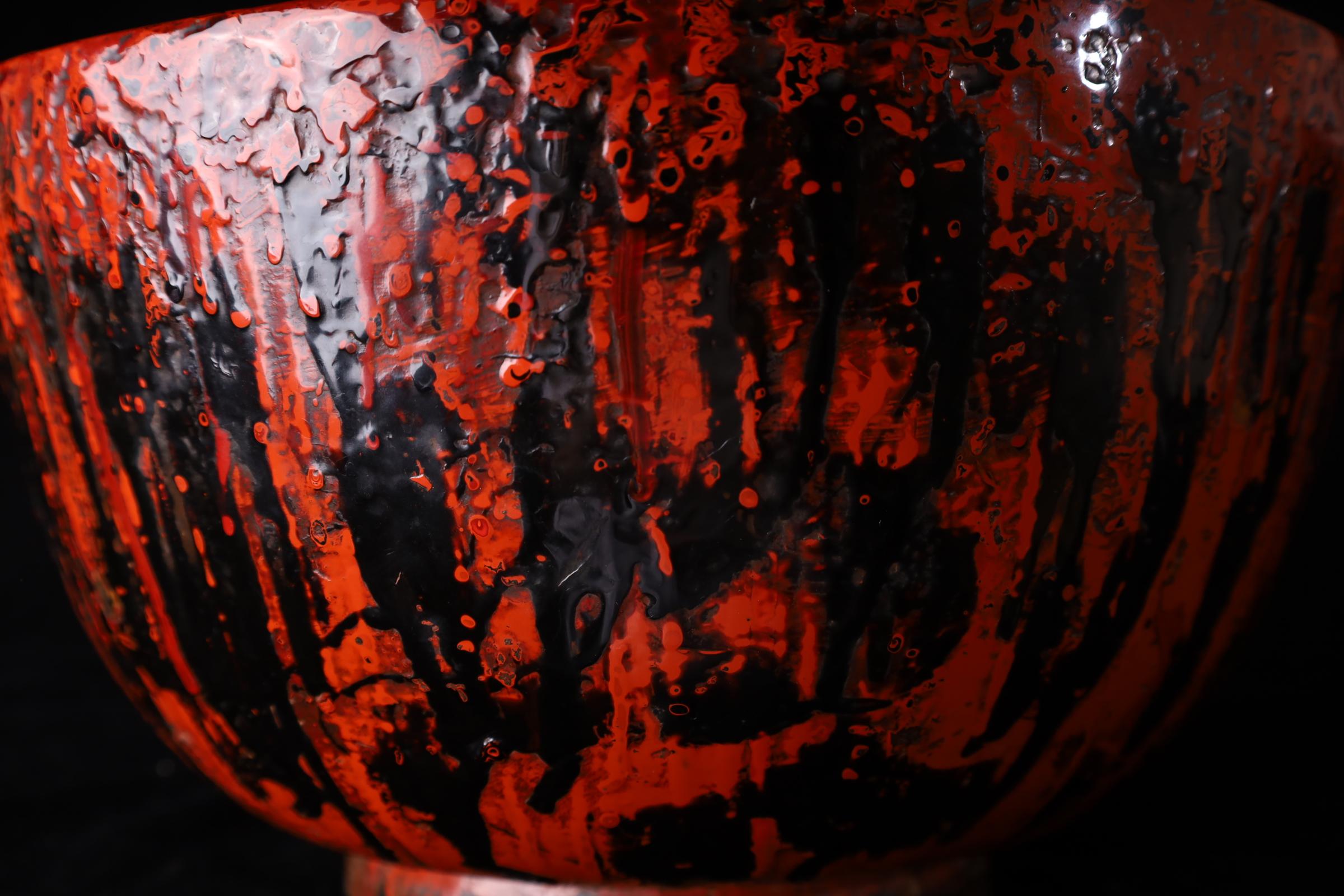 Schöne Kanshitsu Bachi lackiert Arbeiter Schüssel - Showa Periode (20. Jahrhundert) im Angebot 8