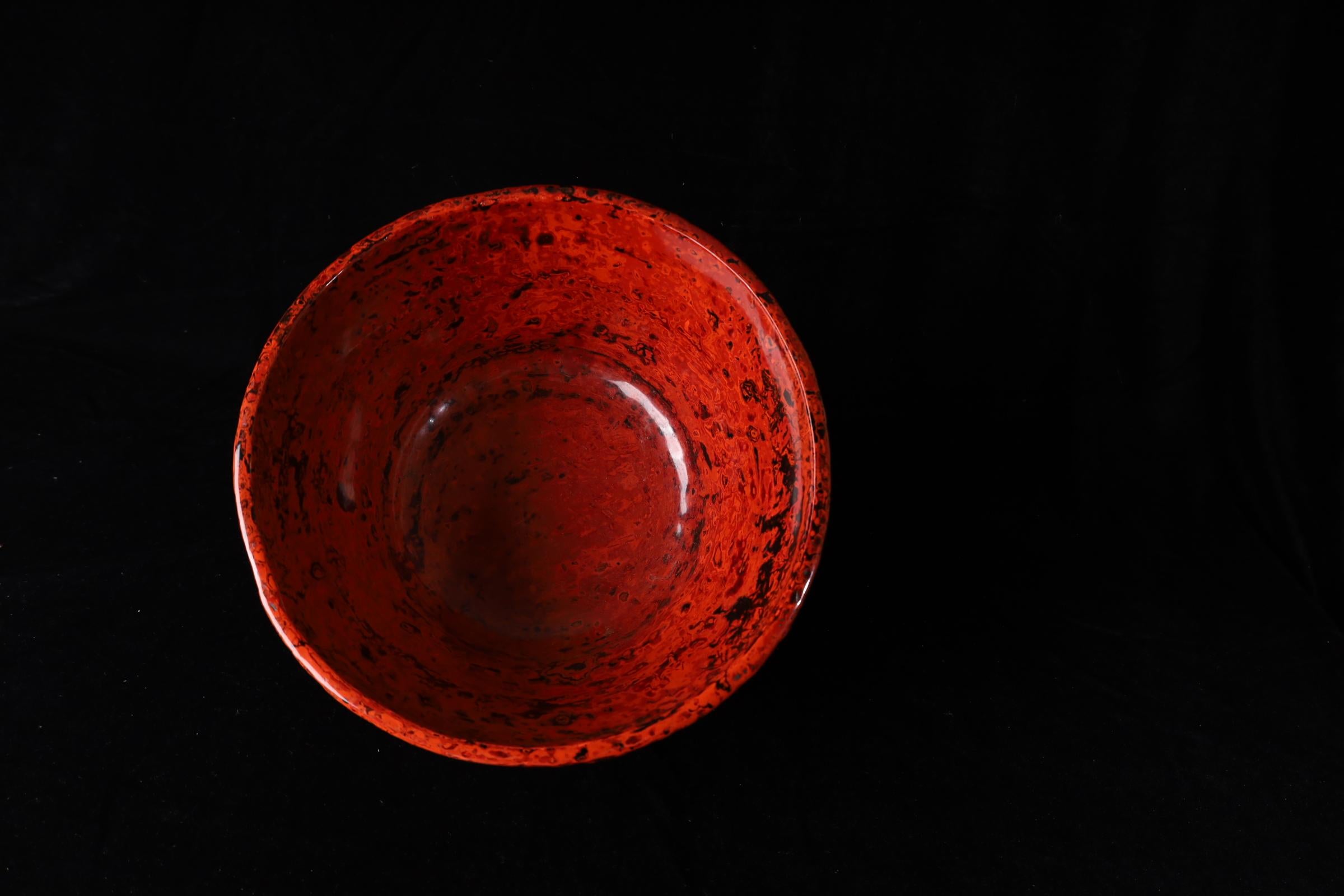 Schöne Kanshitsu Bachi lackiert Arbeiter Schüssel - Showa Periode (20. Jahrhundert) im Angebot 13