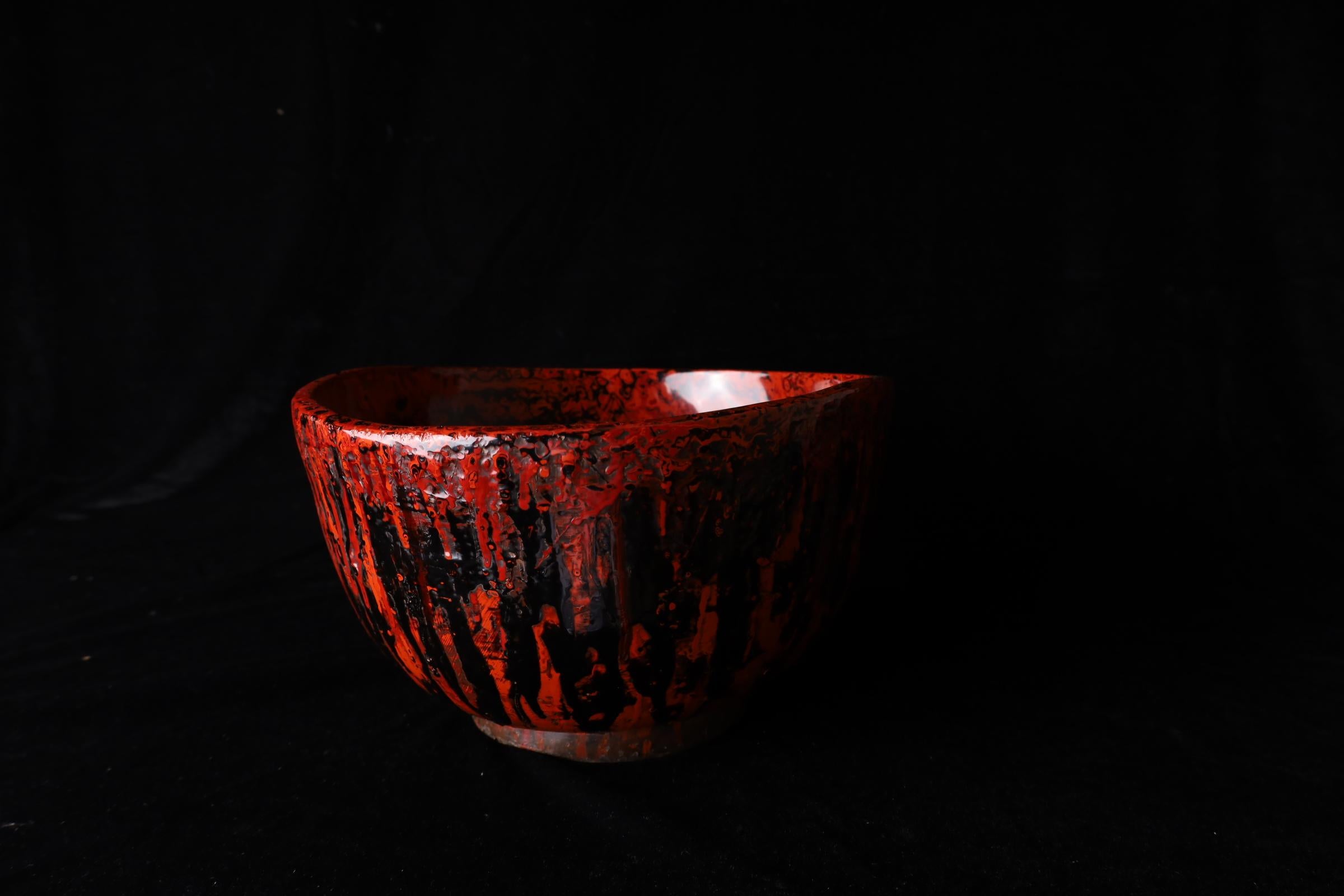 Schöne Kanshitsu Bachi lackiert Arbeiter Schüssel - Showa Periode (20. Jahrhundert) im Zustand „Gut“ im Angebot in Fukuoka, JP