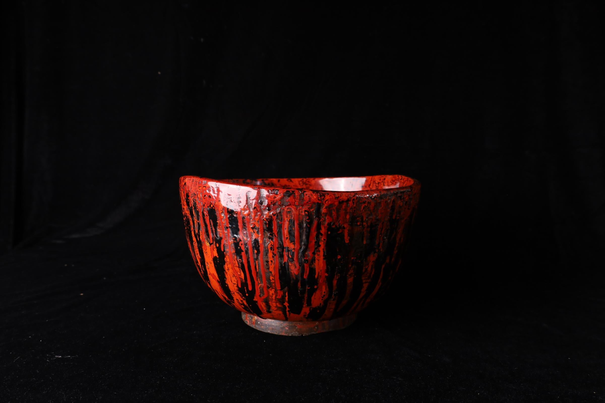 Schöne Kanshitsu Bachi lackiert Arbeiter Schüssel - Showa Periode (20. Jahrhundert) im Angebot 1