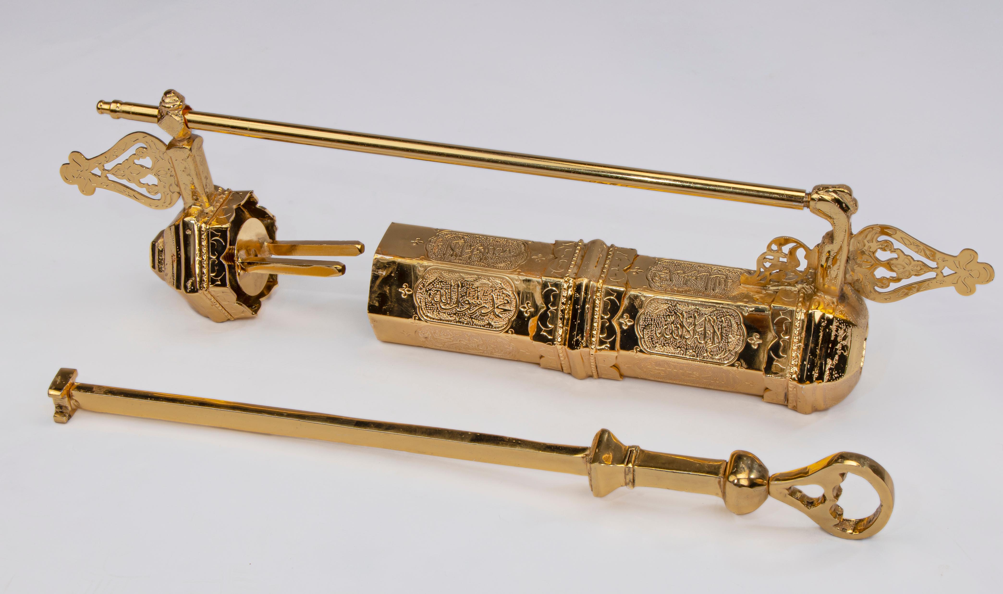 beautiful key and lock of the Holy Kaaba ottoman Islamic of Sultan Ibrahim & box For Sale 4