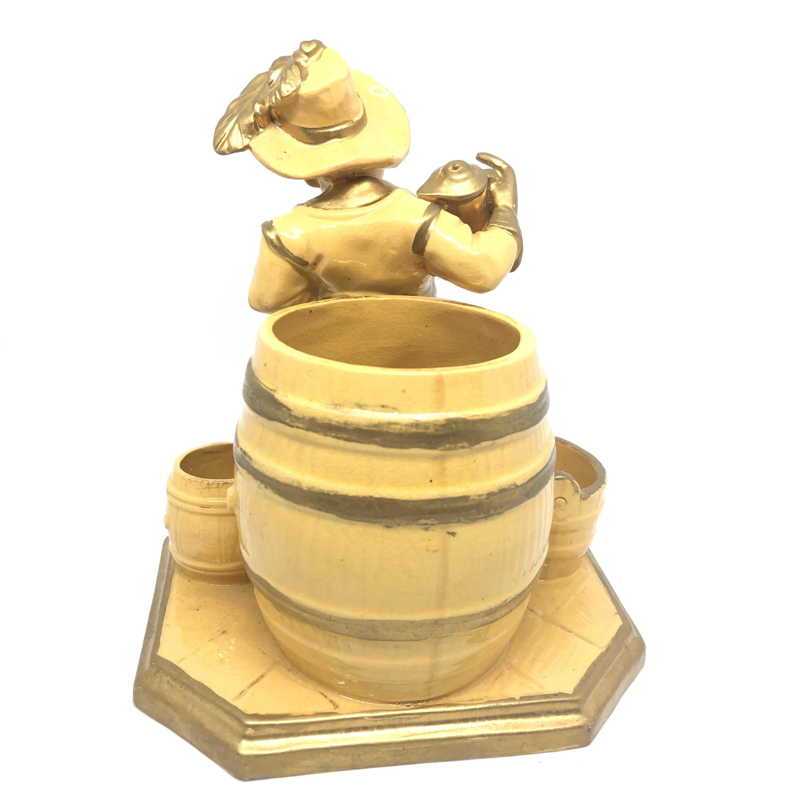Tedesco Bellissima statua di cavaliere in ceramica figurata, antico tedesco, anni '90 del XIX secolo in vendita