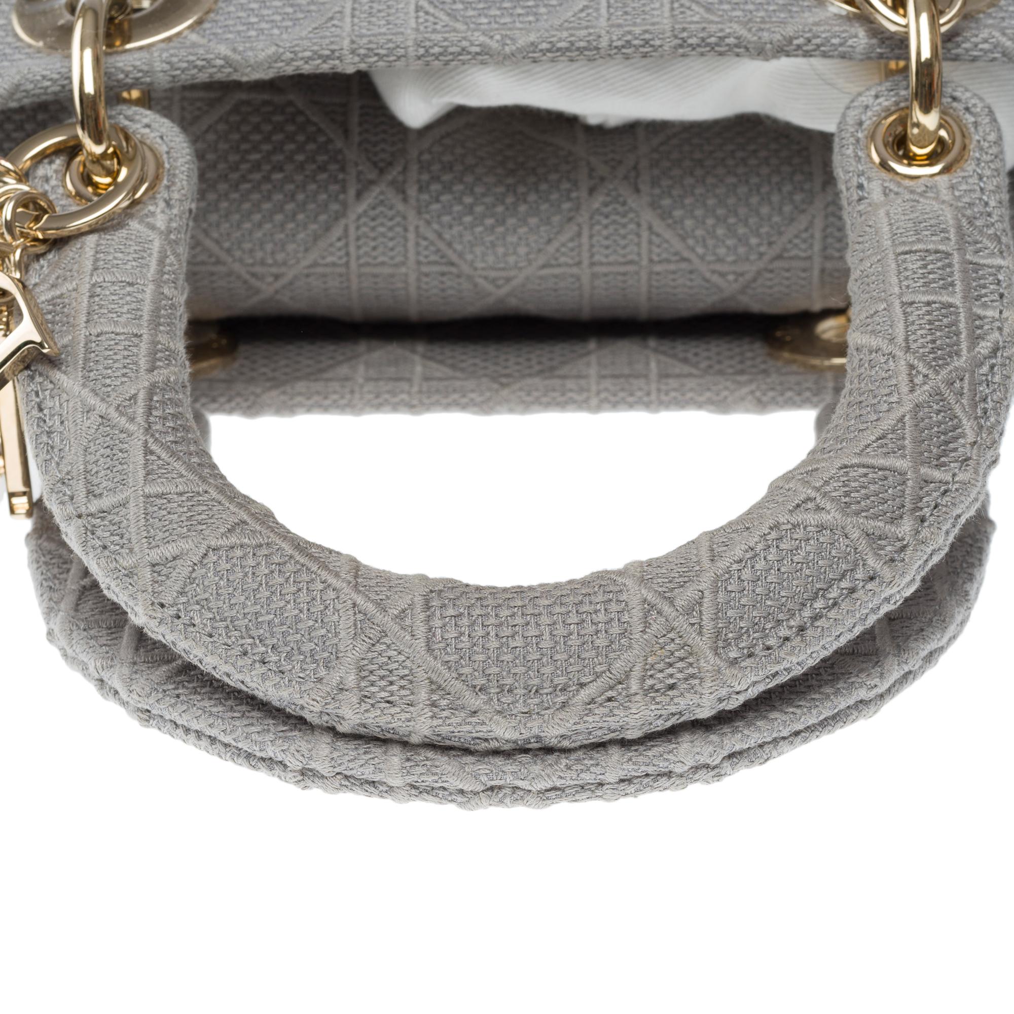 Preciosa Lady Dior MM D-Lite en lona cannage gris, GHW 5