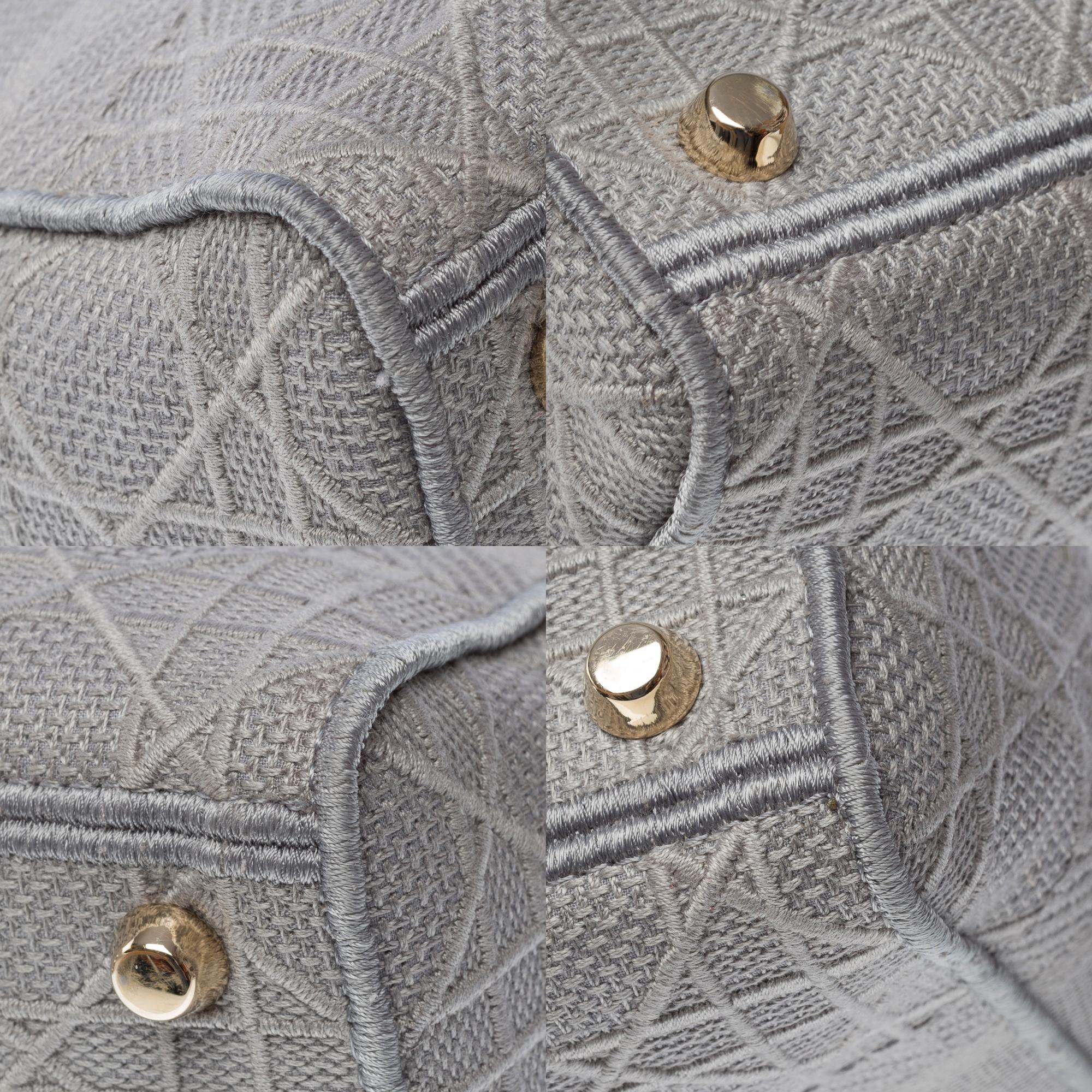 Preciosa Lady Dior MM D-Lite en lona cannage gris, GHW 7
