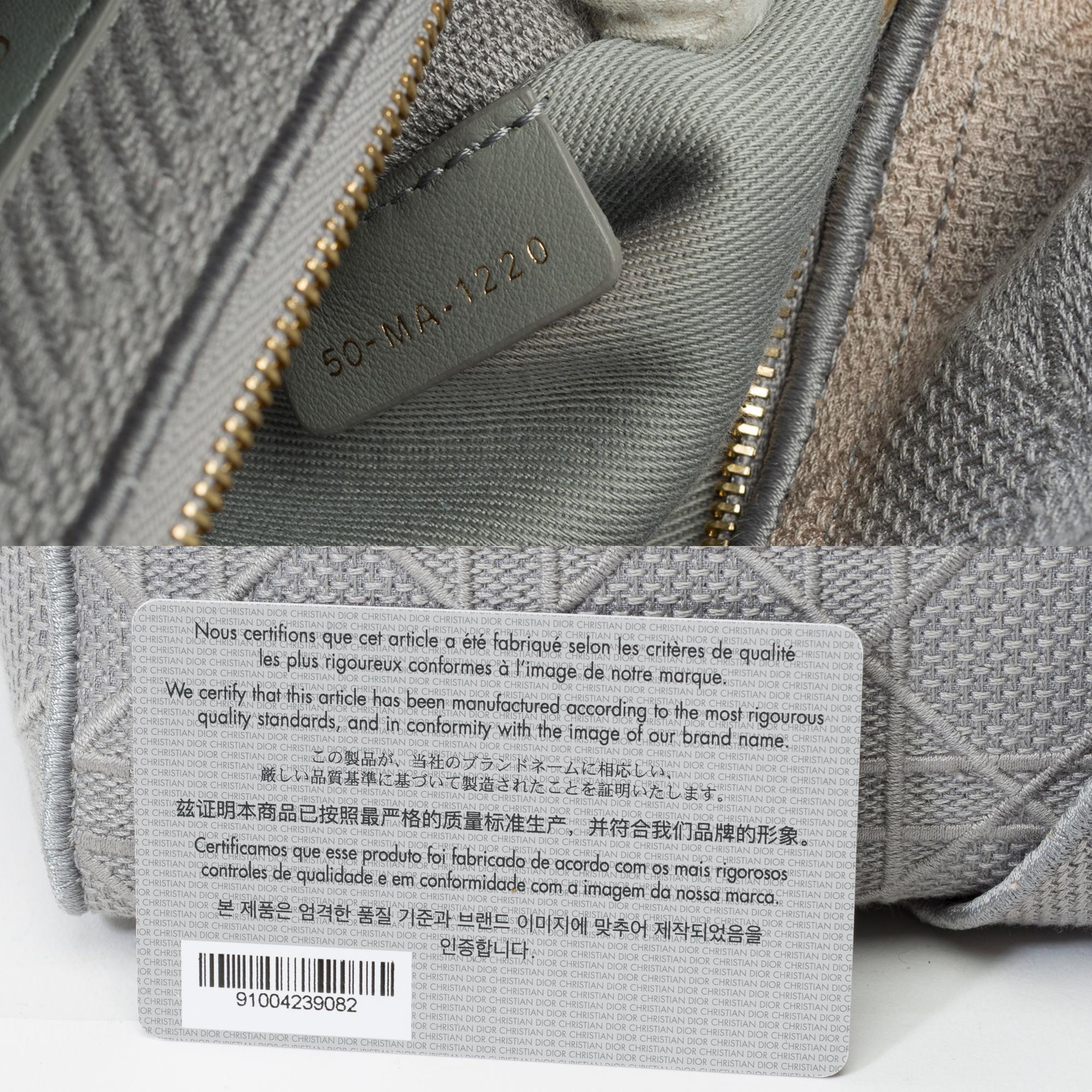 Preciosa Lady Dior MM D-Lite en lona cannage gris, GHW 3