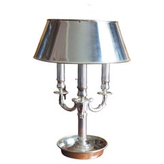 Beautiful Lamp Bouillotte in silver plated bronze, of the end of the XXth century