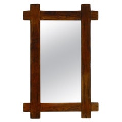 Beautiful Large 1930's Wall Mirror with a Dark Solid Oak Frame