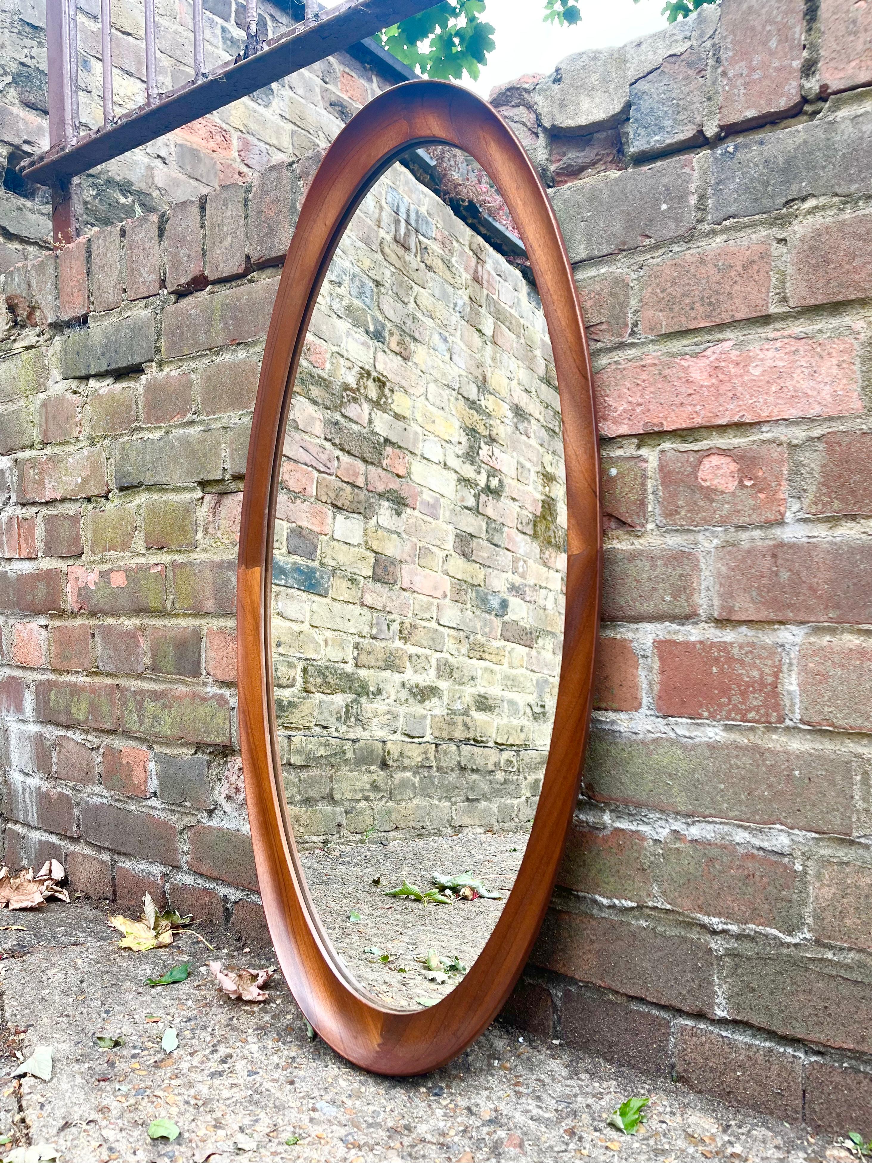 Beautiful Large 1950s Mid Century Mirror Wall Mirror Exposed Joinery Details 5