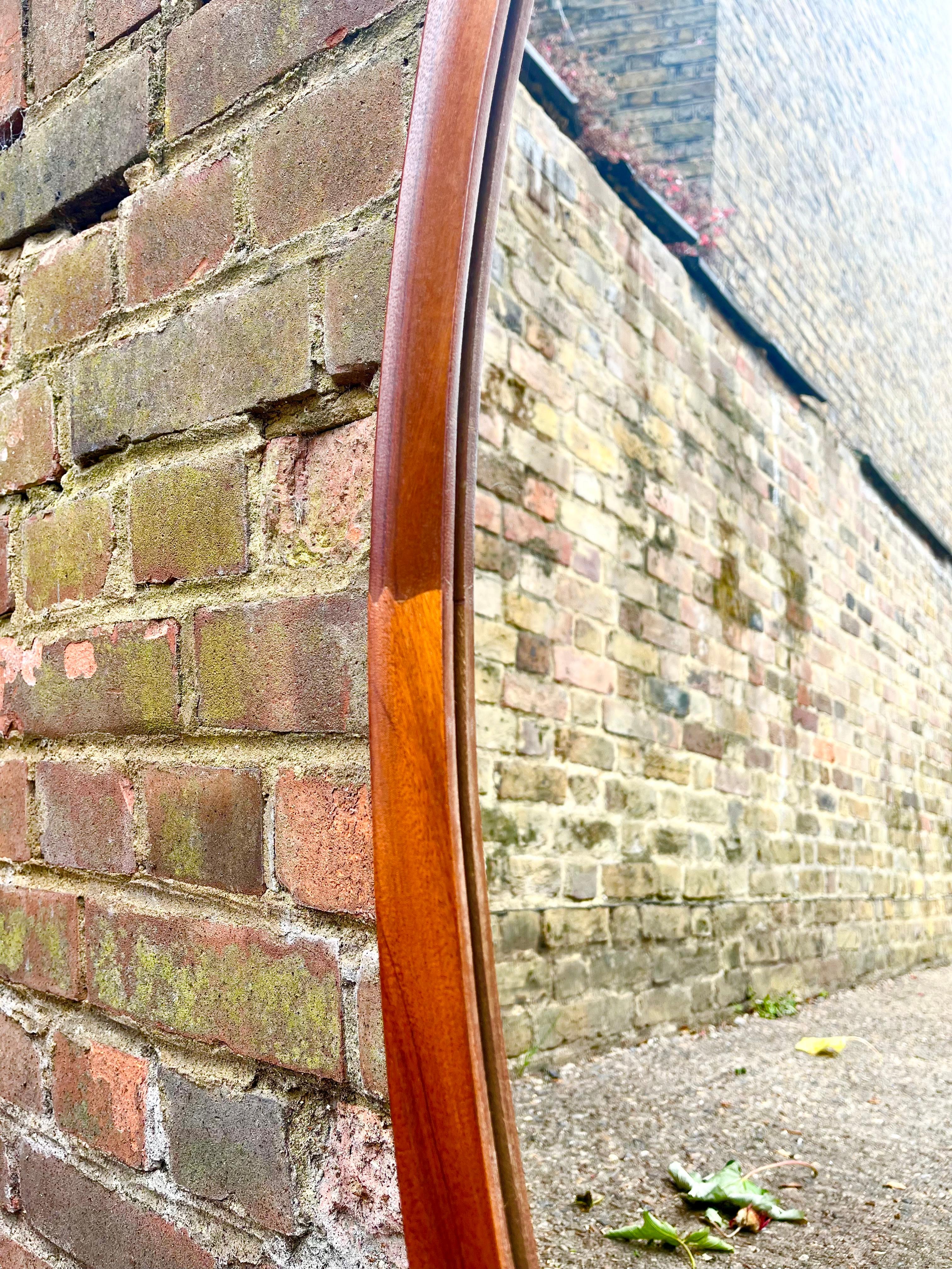 European Beautiful Large 1950s Mid Century Mirror Wall Mirror Exposed Joinery Details