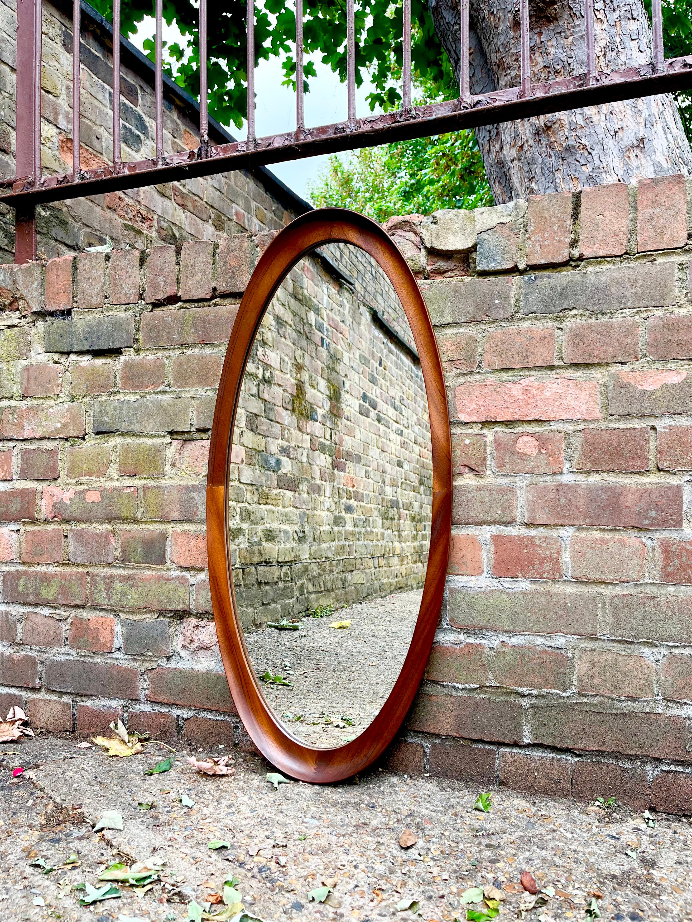 Mid-20th Century Beautiful Large 1950s Mid Century Mirror Wall Mirror Exposed Joinery Details