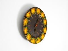 Beautiful large 1960s Fat Lava ceramic wall clock by Kienzle