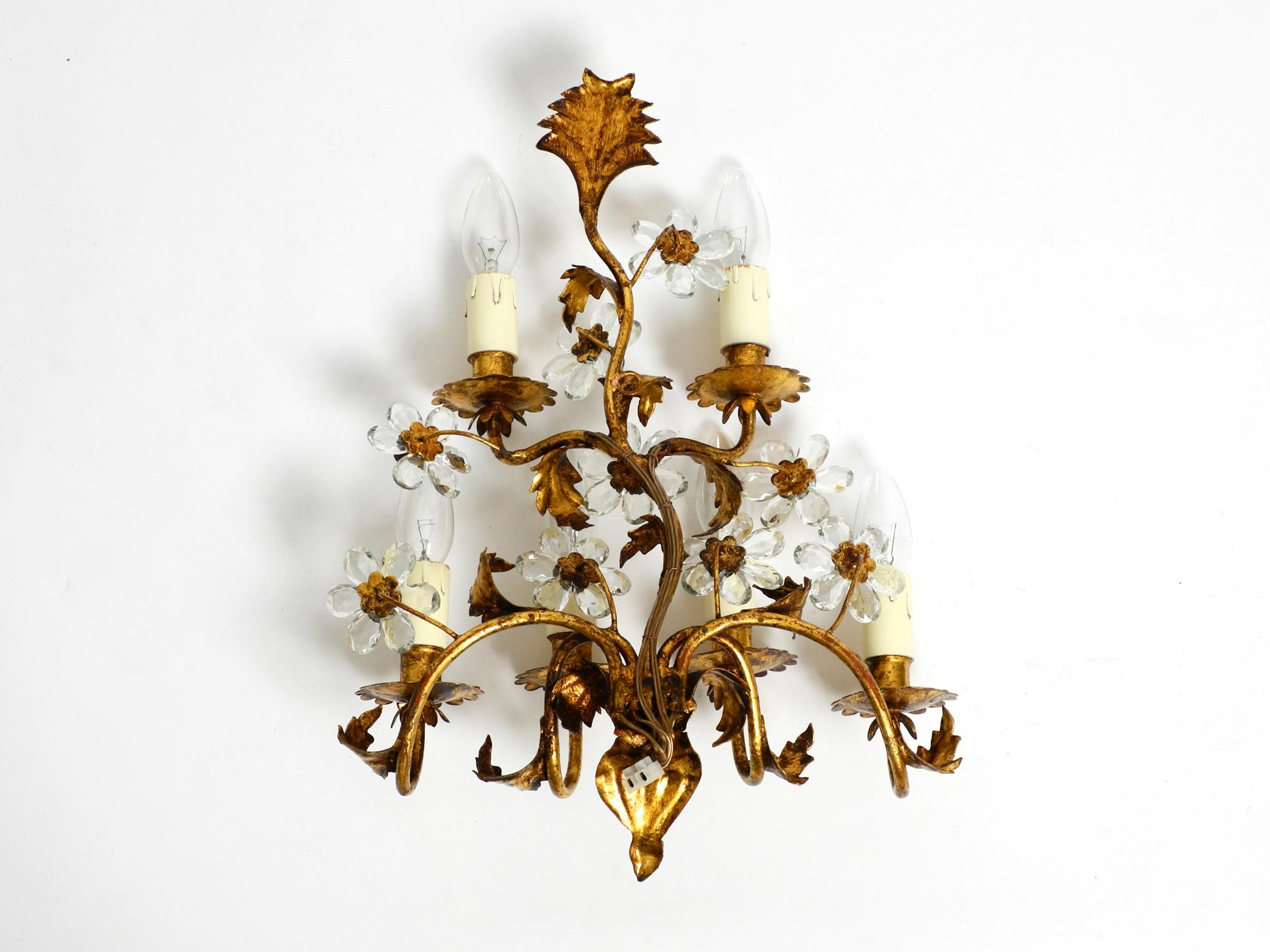 Beautiful Large 1960s Italian Gold Plated Wall Lamp from Banci Firenze For Sale 5