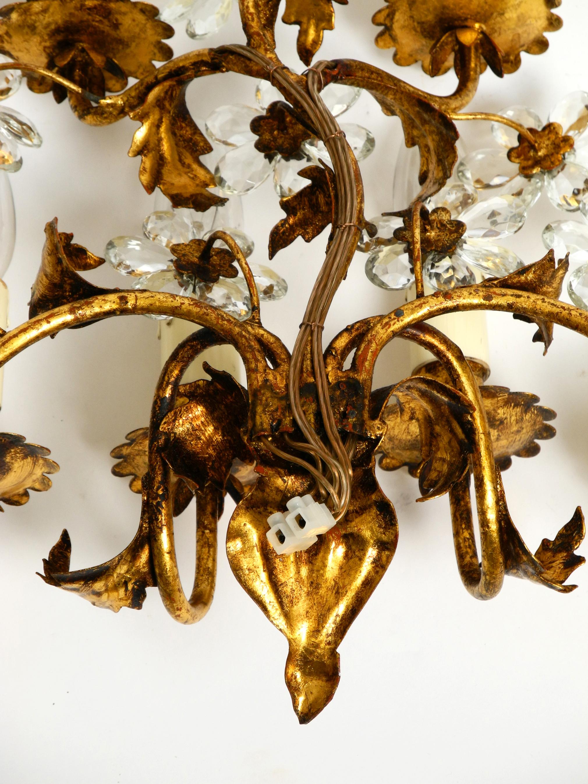 Beautiful Large 1960s Italian Gold Plated Wall Lamp from Banci Firenze For Sale 9