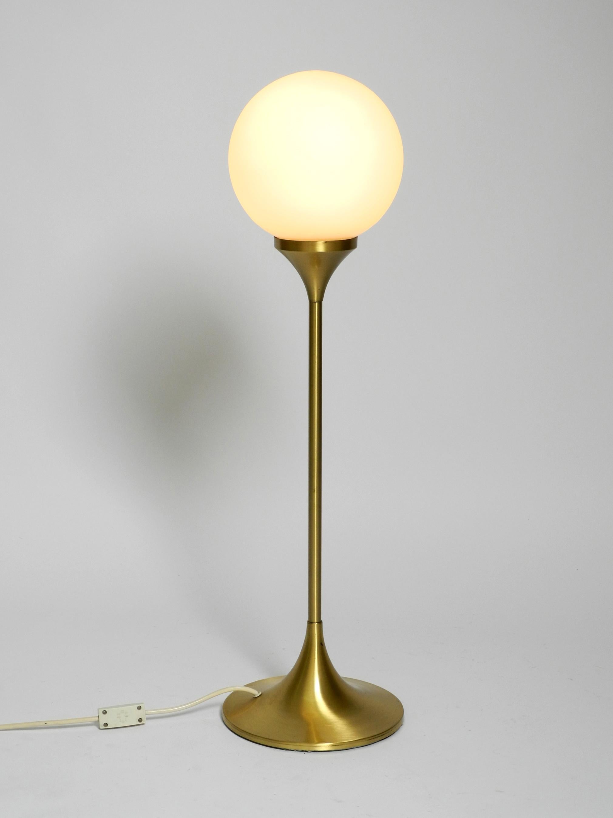 Beautiful large 1960s table or floor lamp with a large glass ball from Sölken For Sale 7