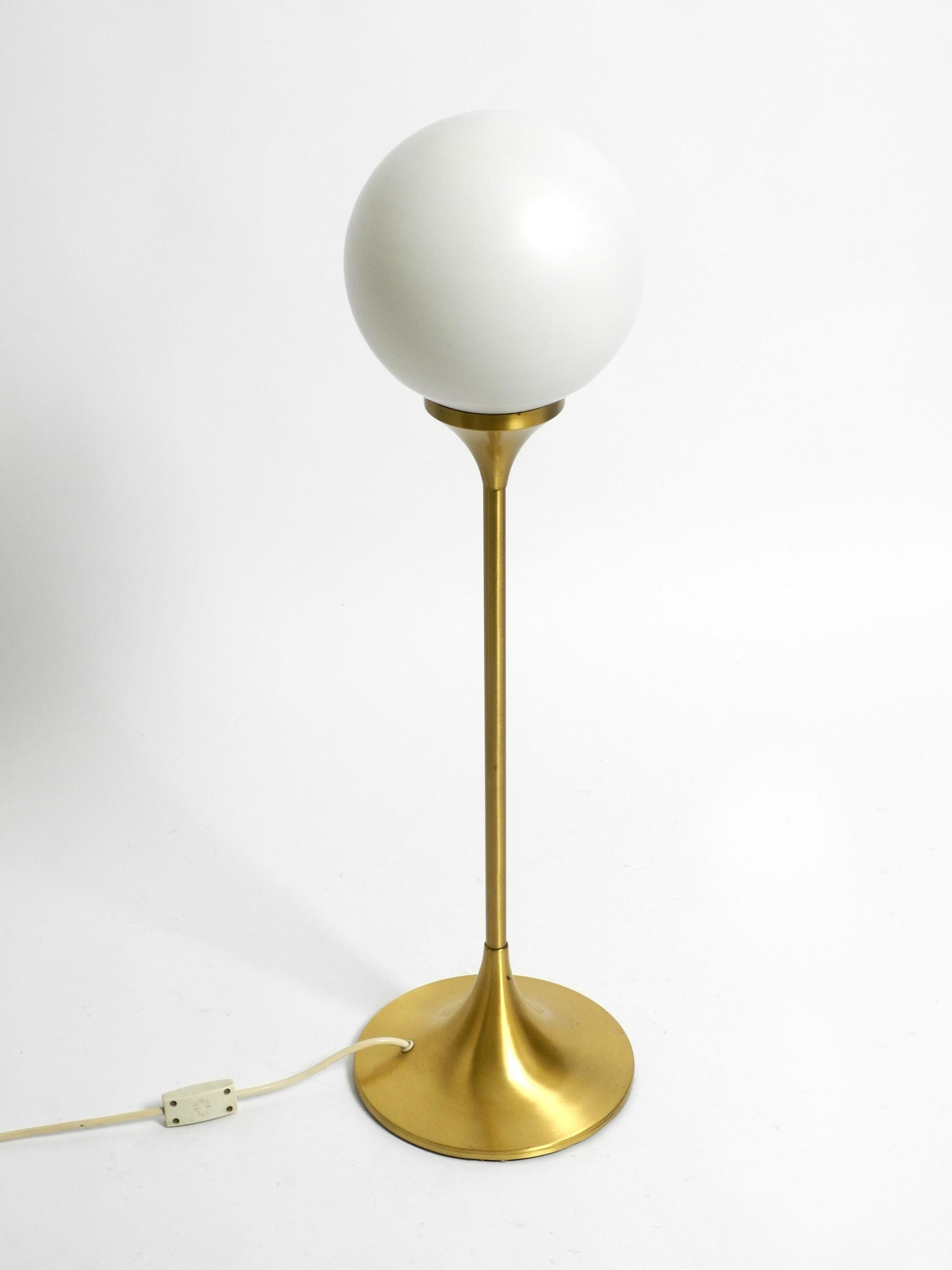 Space Age Beautiful large 1960s table or floor lamp with a large glass ball from Sölken For Sale