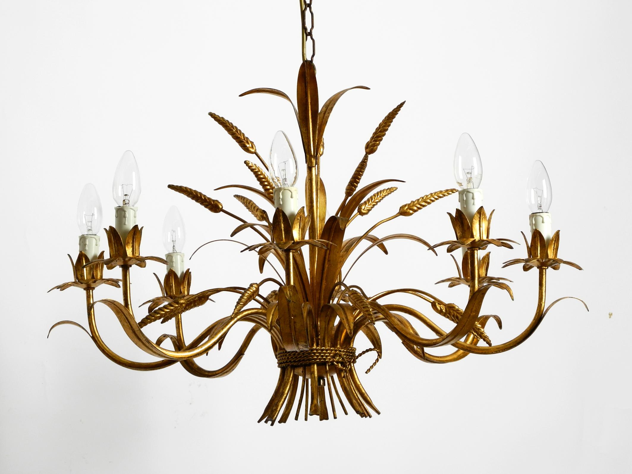 Beautiful, Large 1970s Gold-Plated 8-Armed Metal Chandelier by Hans Kögl 5
