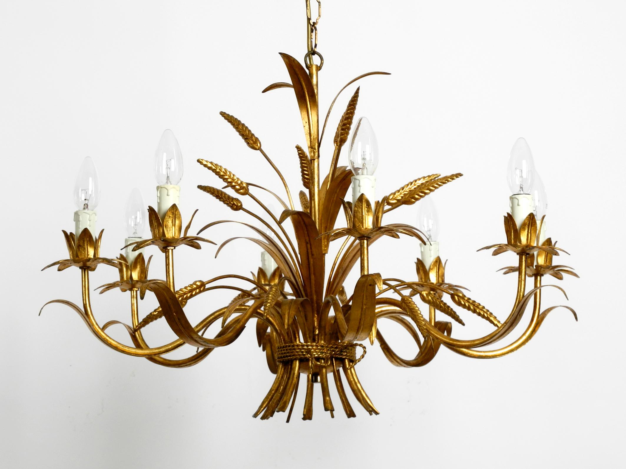 Beautiful, Large 1970s Gold-Plated 8-Armed Metal Chandelier by Hans Kögl 6