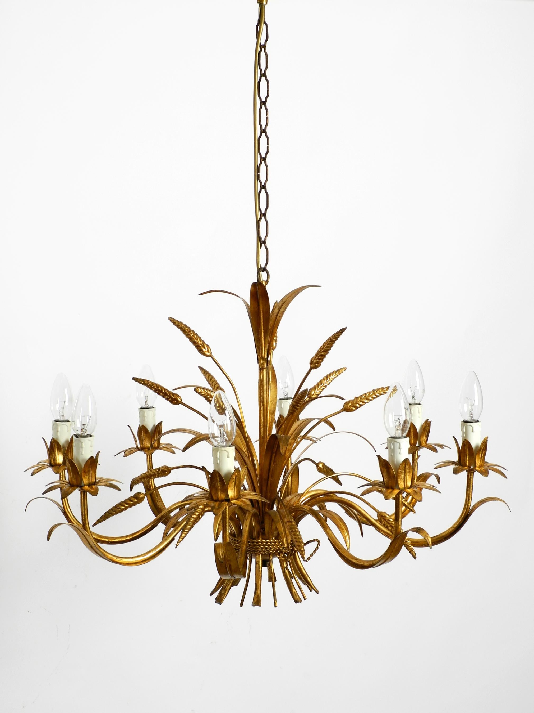 Beautiful, Large 1970s Gold-Plated 8-Armed Metal Chandelier by Hans Kögl 7