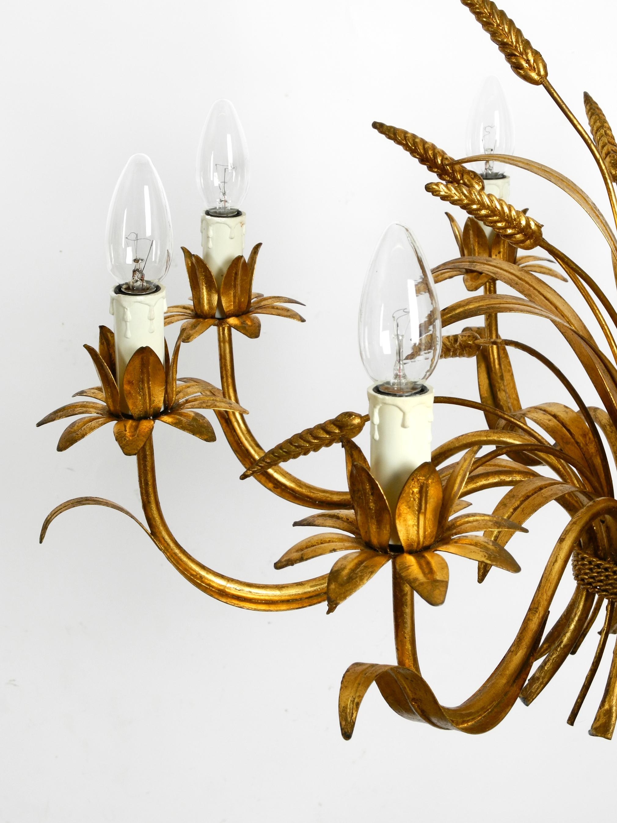 Beautiful, Large 1970s Gold-Plated 8-Armed Metal Chandelier by Hans Kögl 9