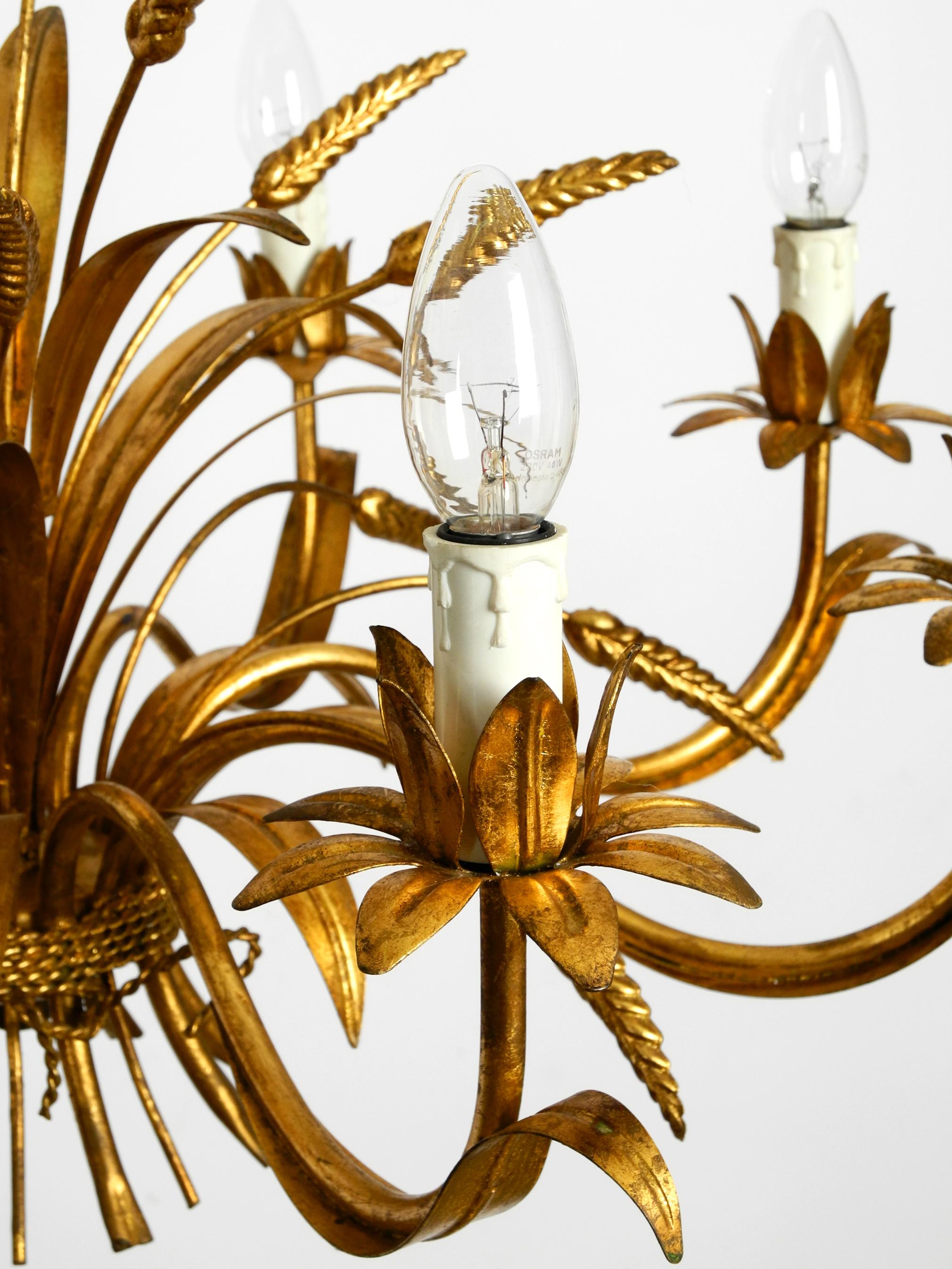 Beautiful, Large 1970s Gold-Plated 8-Armed Metal Chandelier by Hans Kögl 10