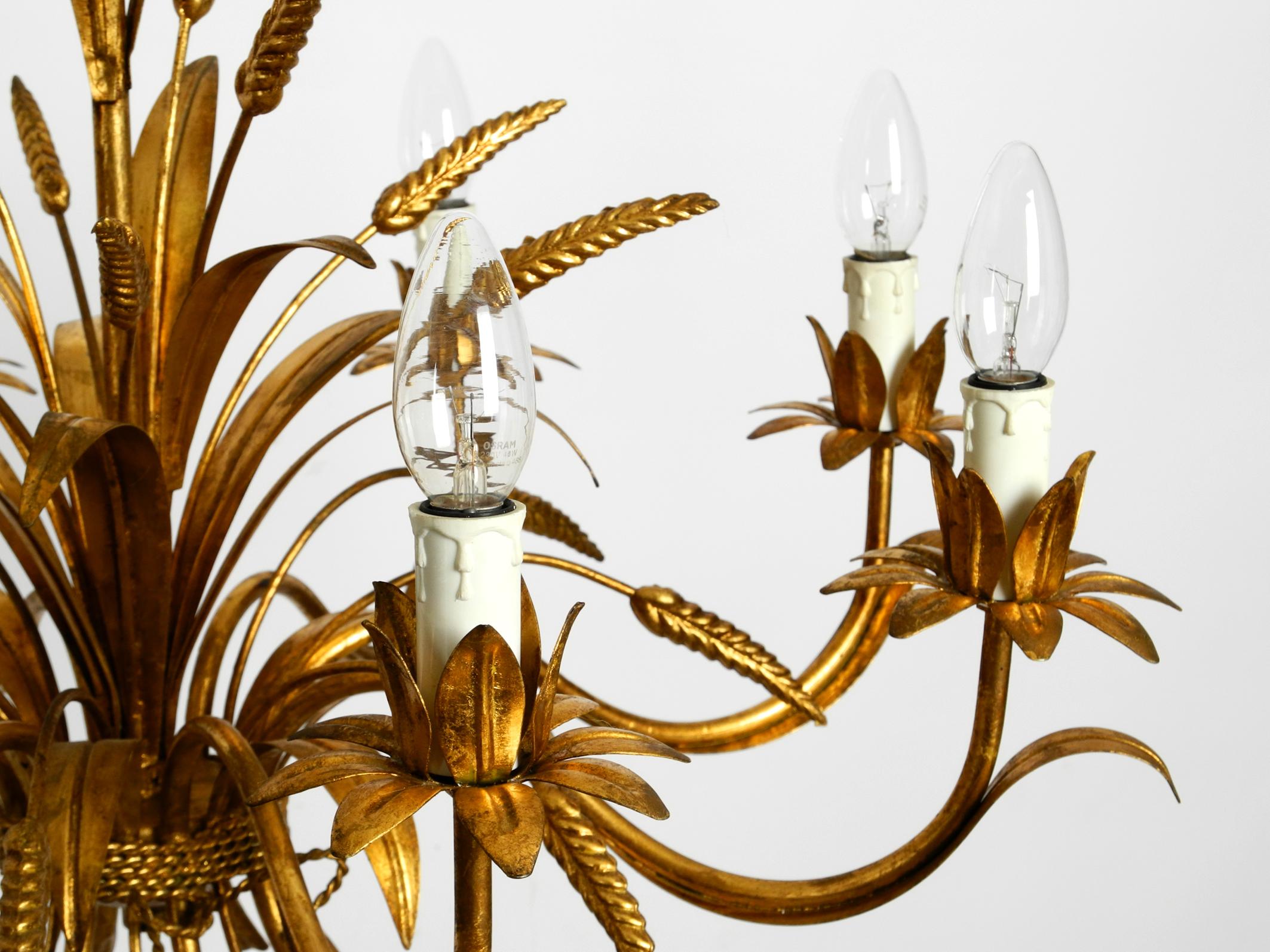 Late 20th Century Beautiful, Large 1970s Gold-Plated 8-Armed Metal Chandelier by Hans Kögl