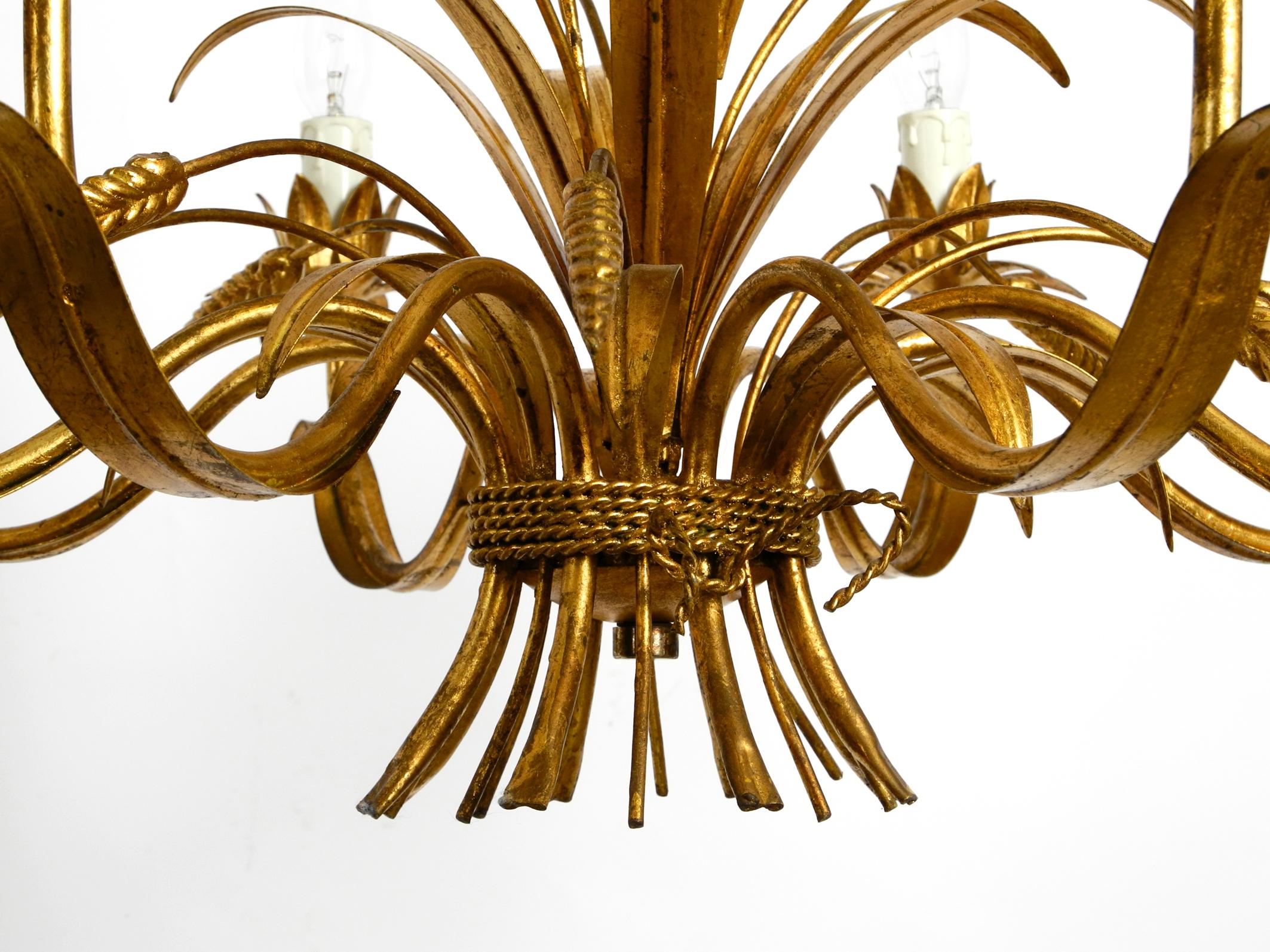 Beautiful, Large 1970s Gold-Plated 8-Armed Metal Chandelier by Hans Kögl 3
