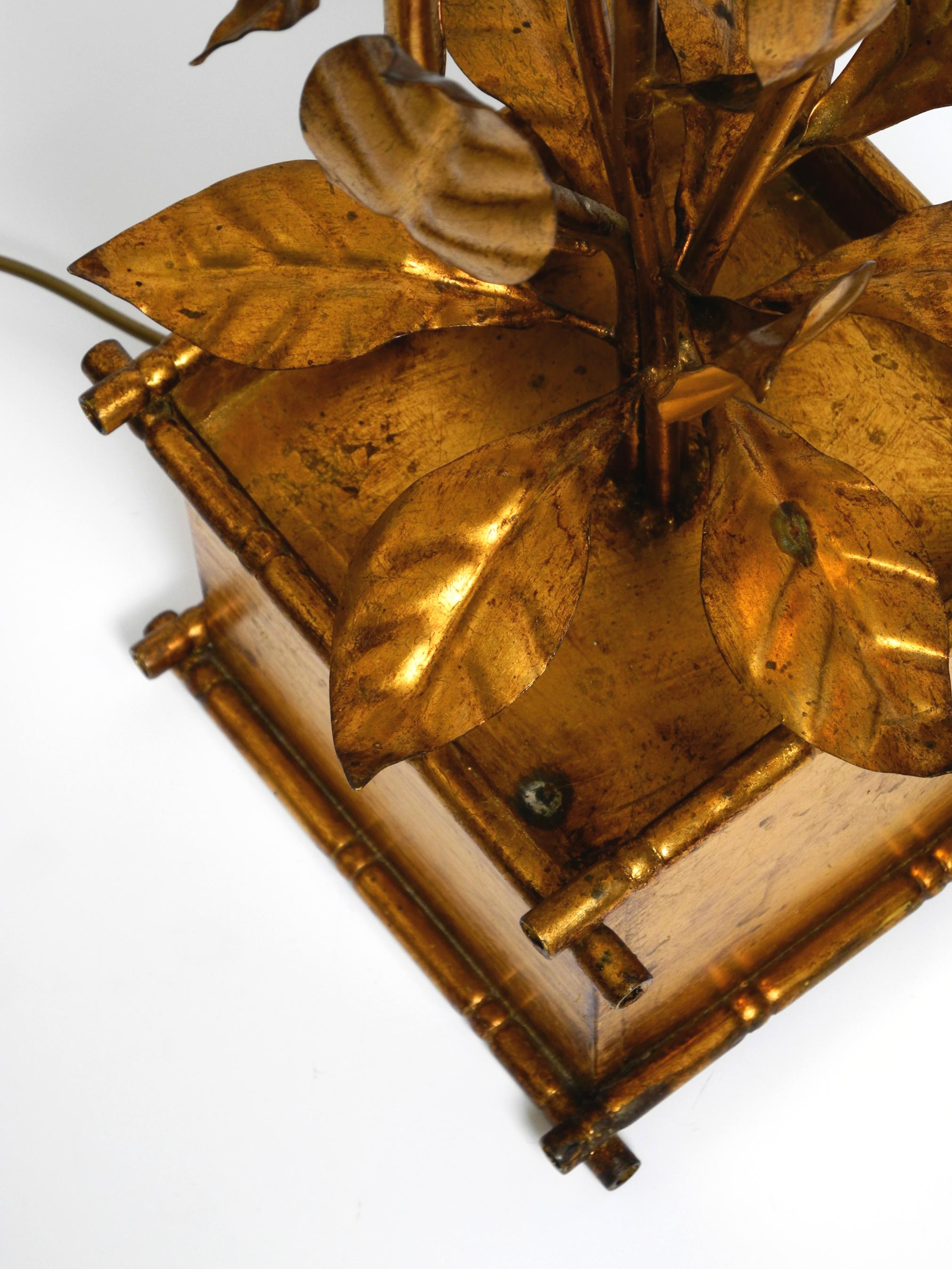 Beautiful large 1970s gold plated metal Florentine floor lamp 3