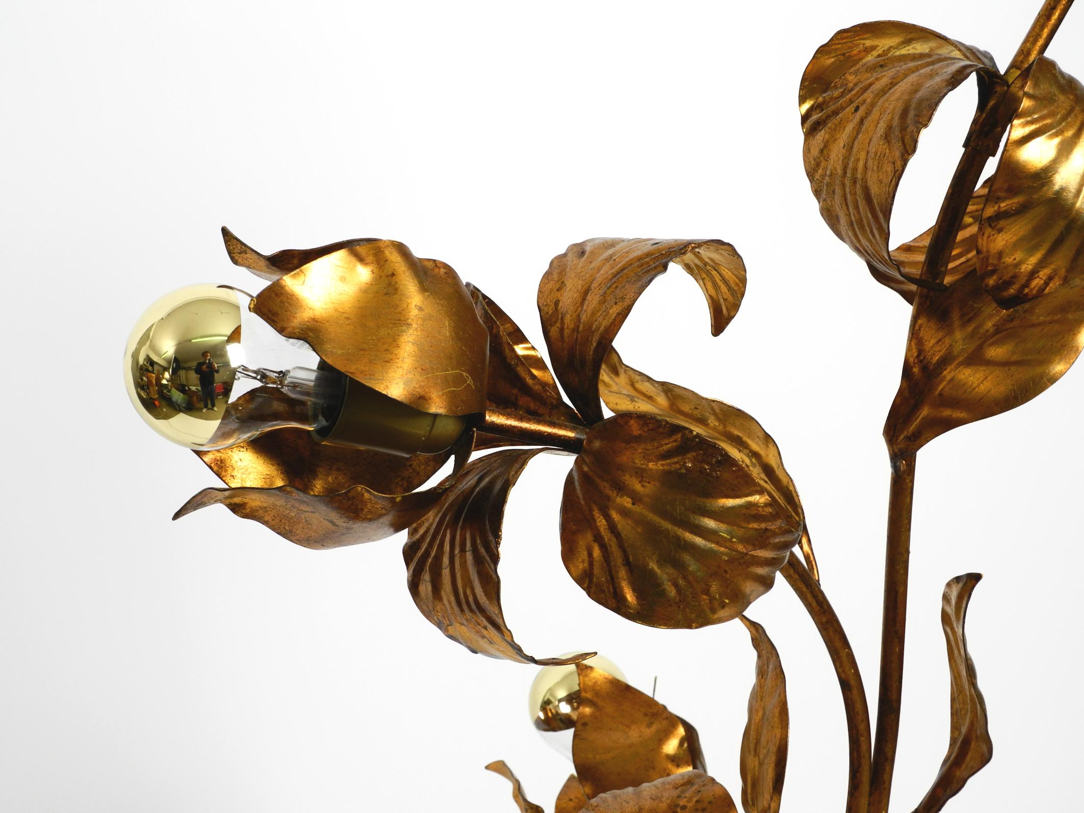 Beautiful large 1970s gold plated metal Florentine floor lamp 5