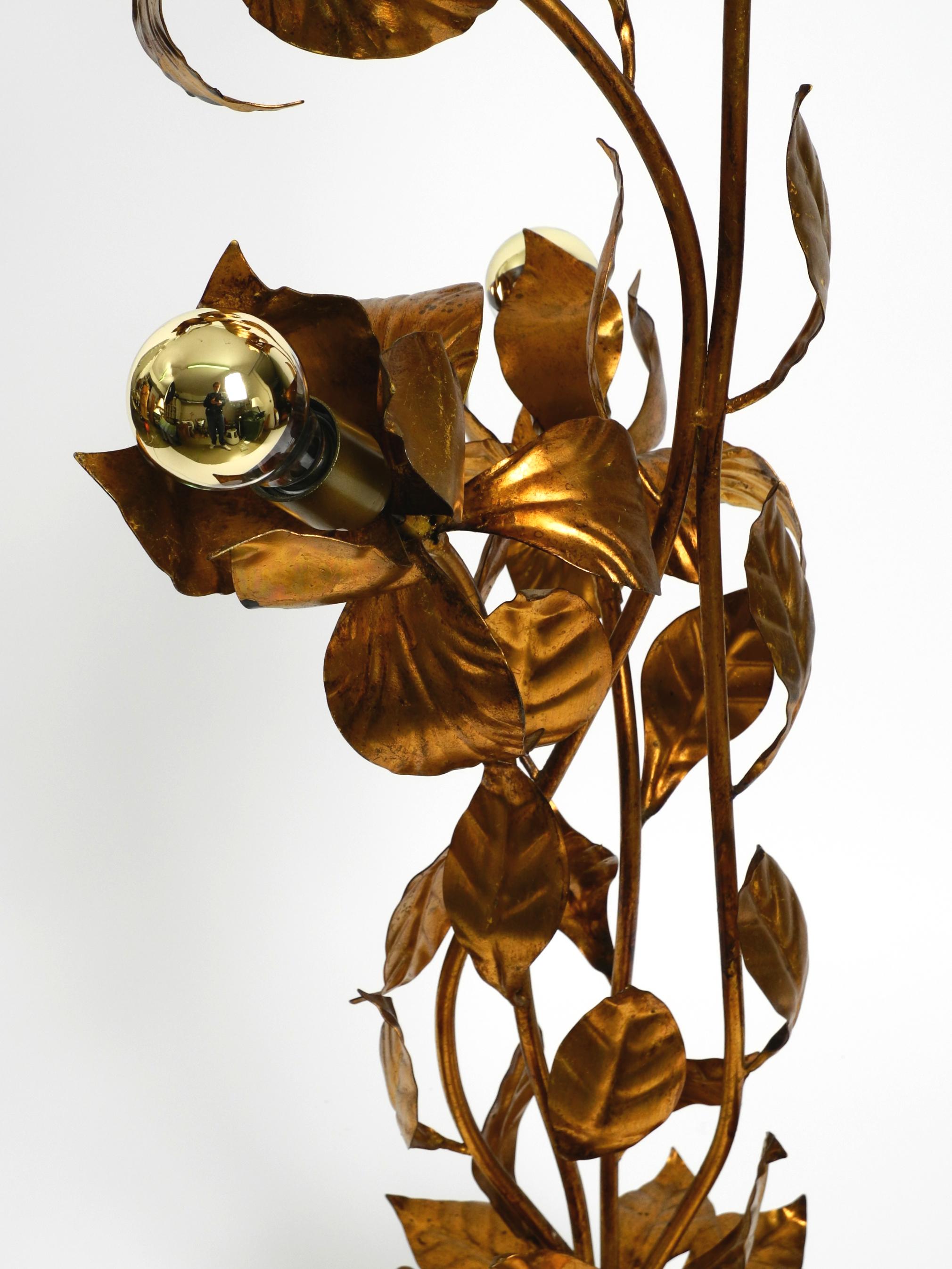 Beautiful large 1970s gold plated metal Florentine floor lamp 6
