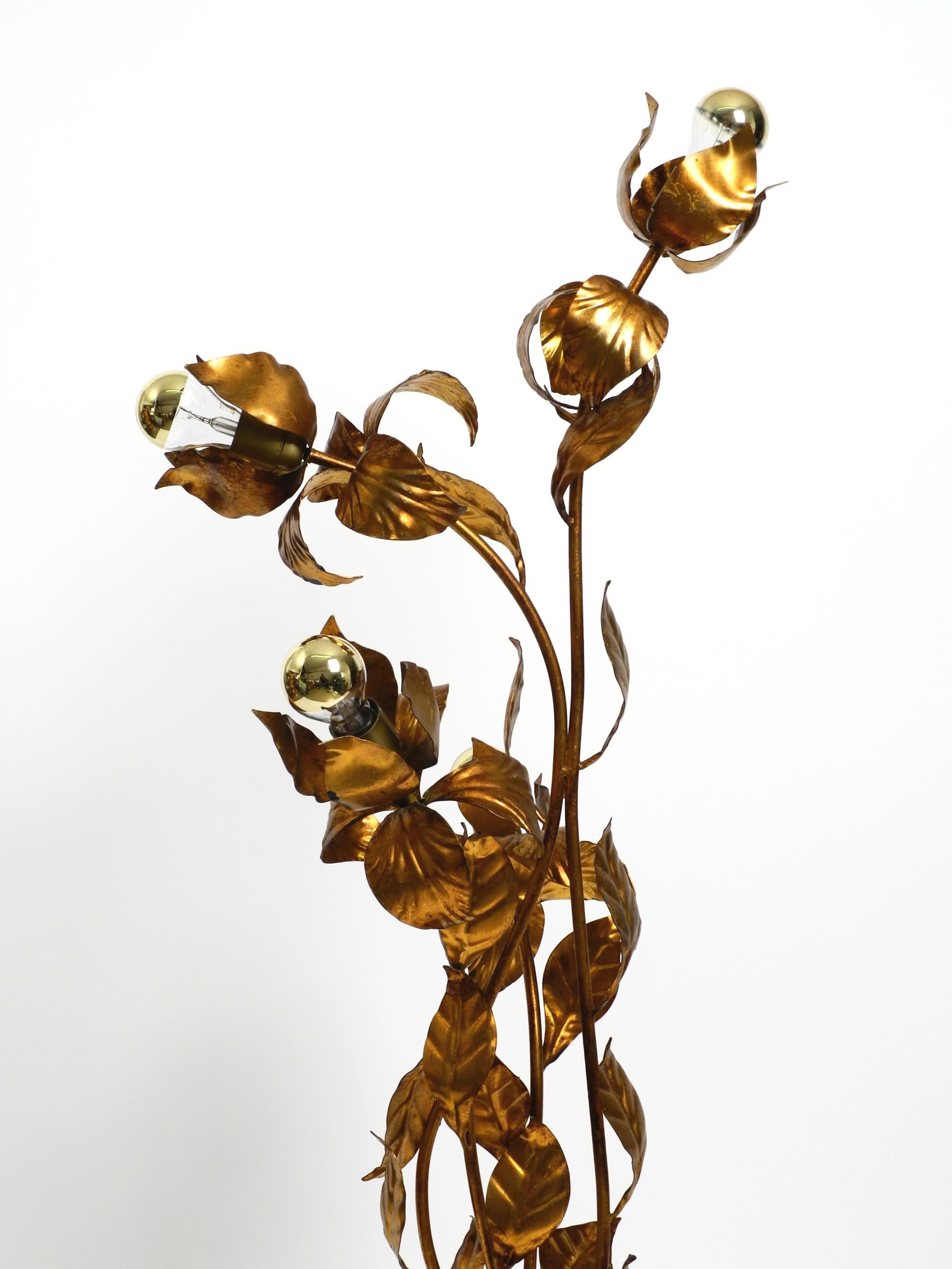 Beautiful large 1970s gold plated metal Florentine floor lamp 7