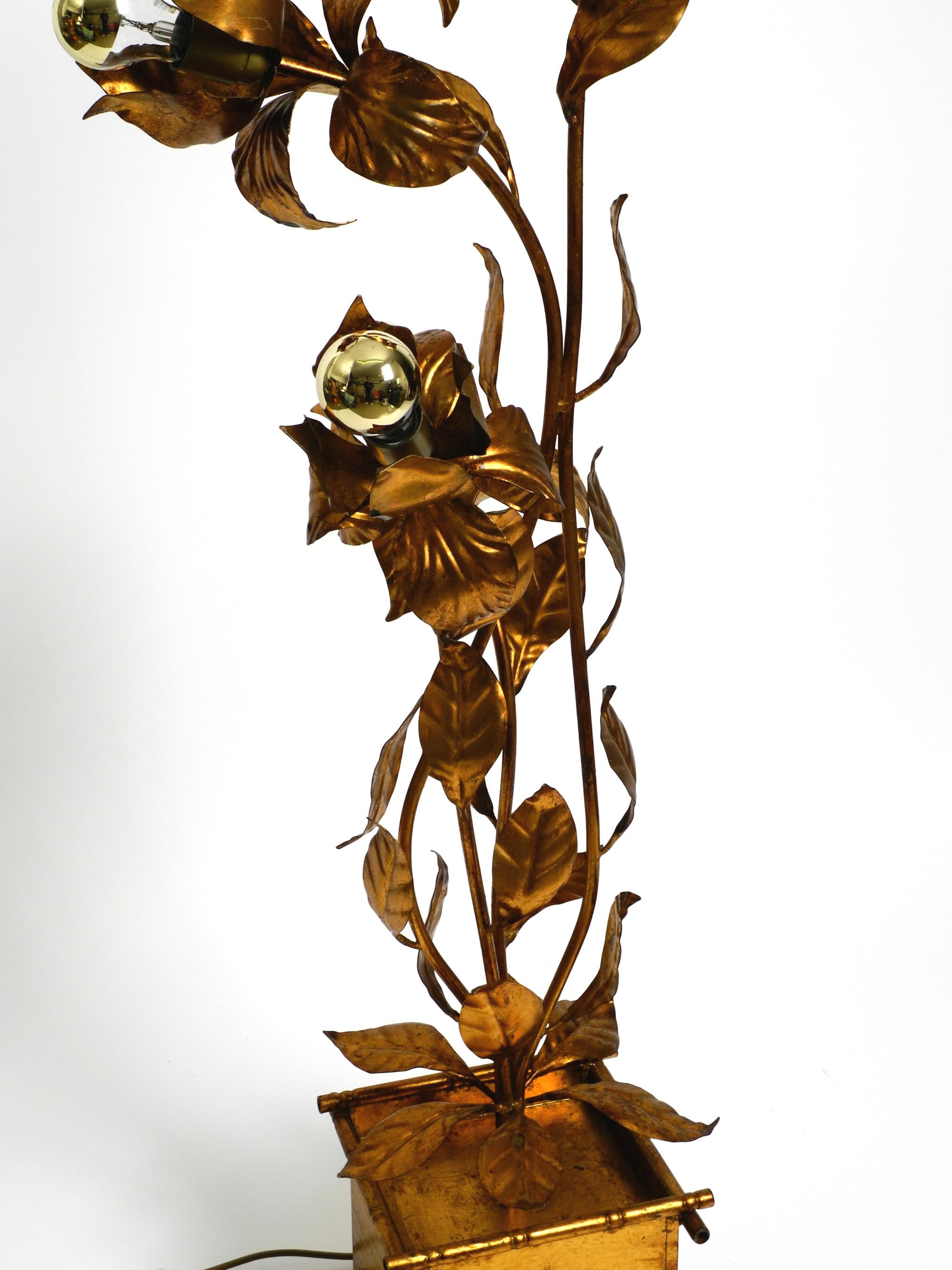 Beautiful large 1970s gold plated metal Florentine floor lamp 8