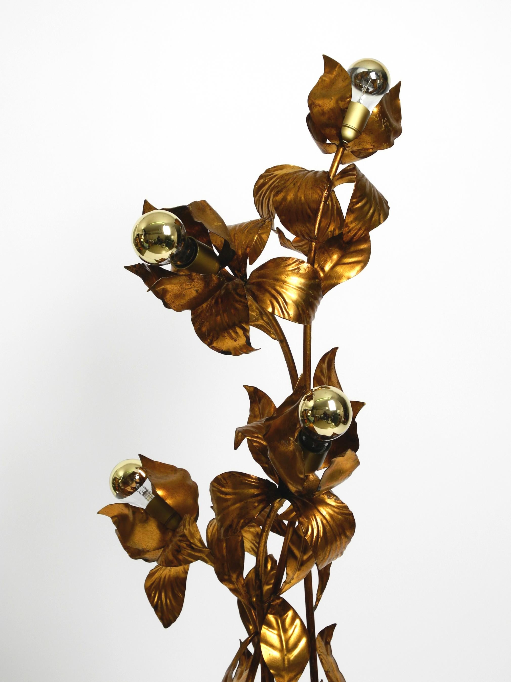 Beautiful large 1970s gold plated metal Florentine floor lamp 9
