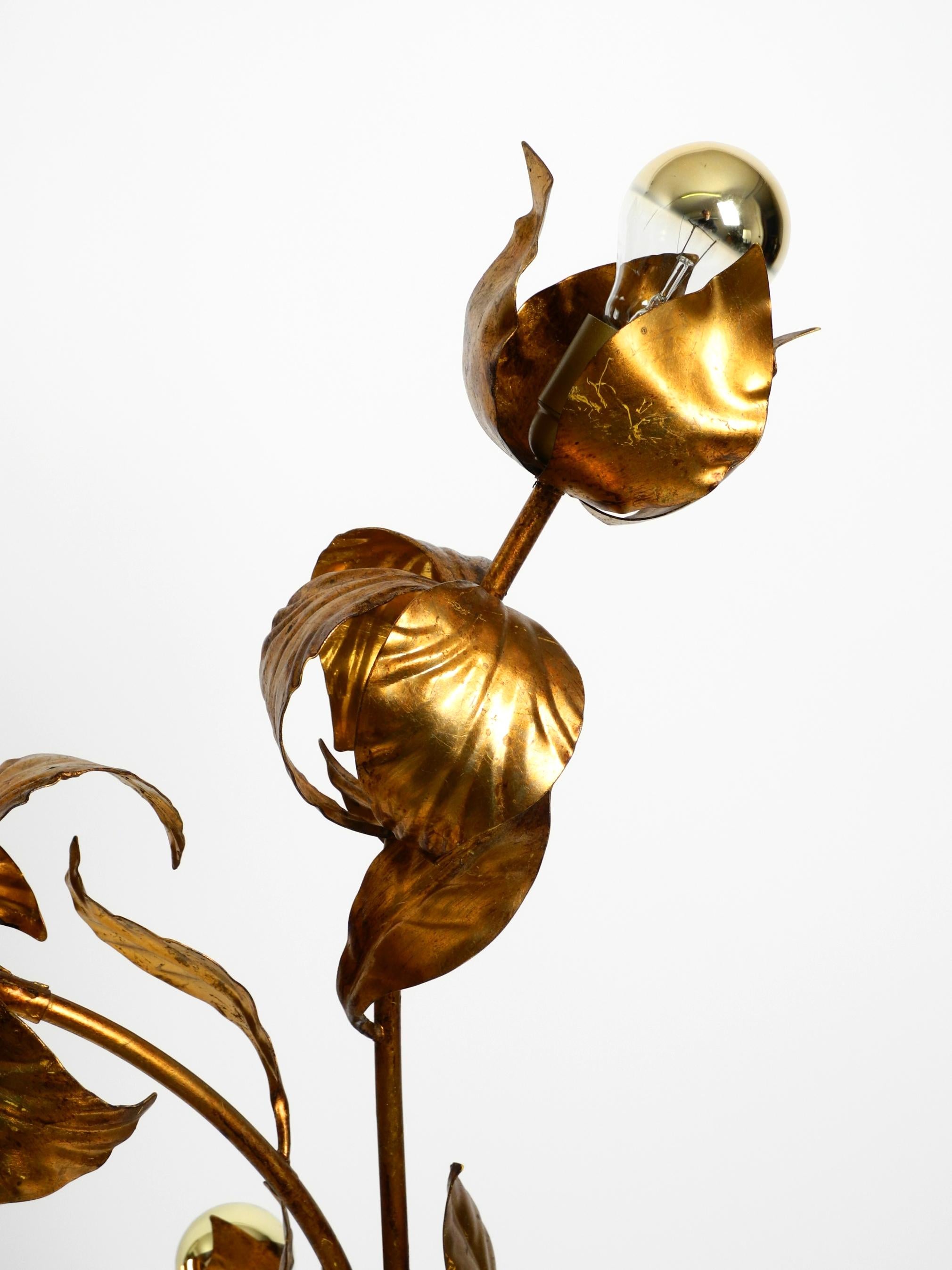 Beautiful large 1970s gold plated metal Florentine floor lamp 10