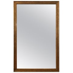 Beautiful Large 19th Century Lemon Gold Giltwood Rectangular Mirror