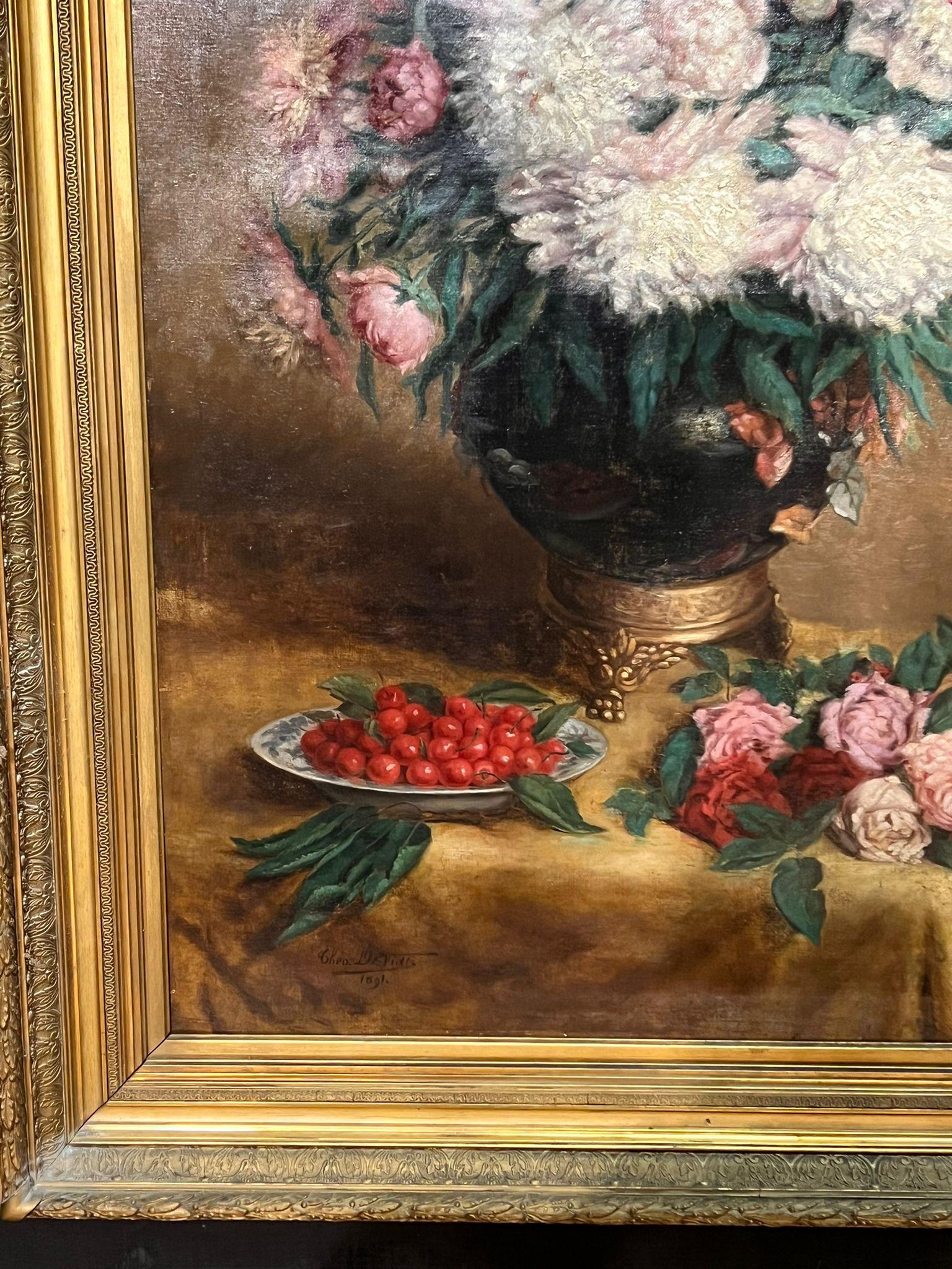 French Beautiful Large 19th Century Oil Painting For Sale