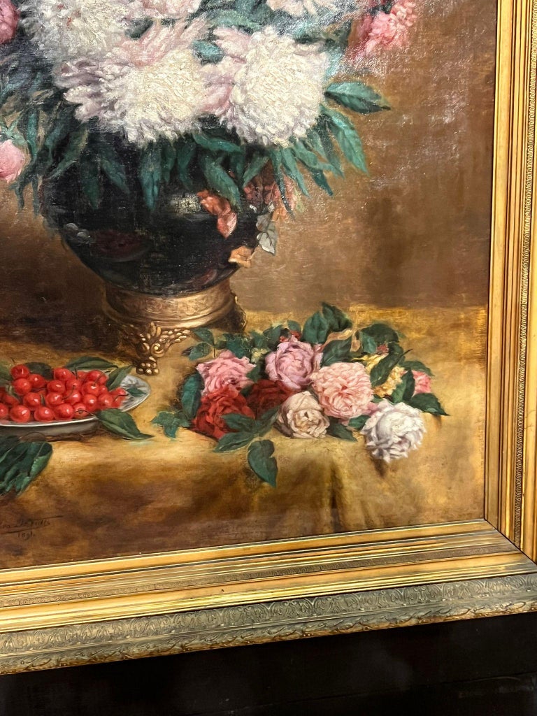 Beautiful Large 19th Century Oil Painting For Sale at 1stDibs