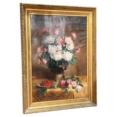 Antique Beautiful Large 19th Century Oil Painting