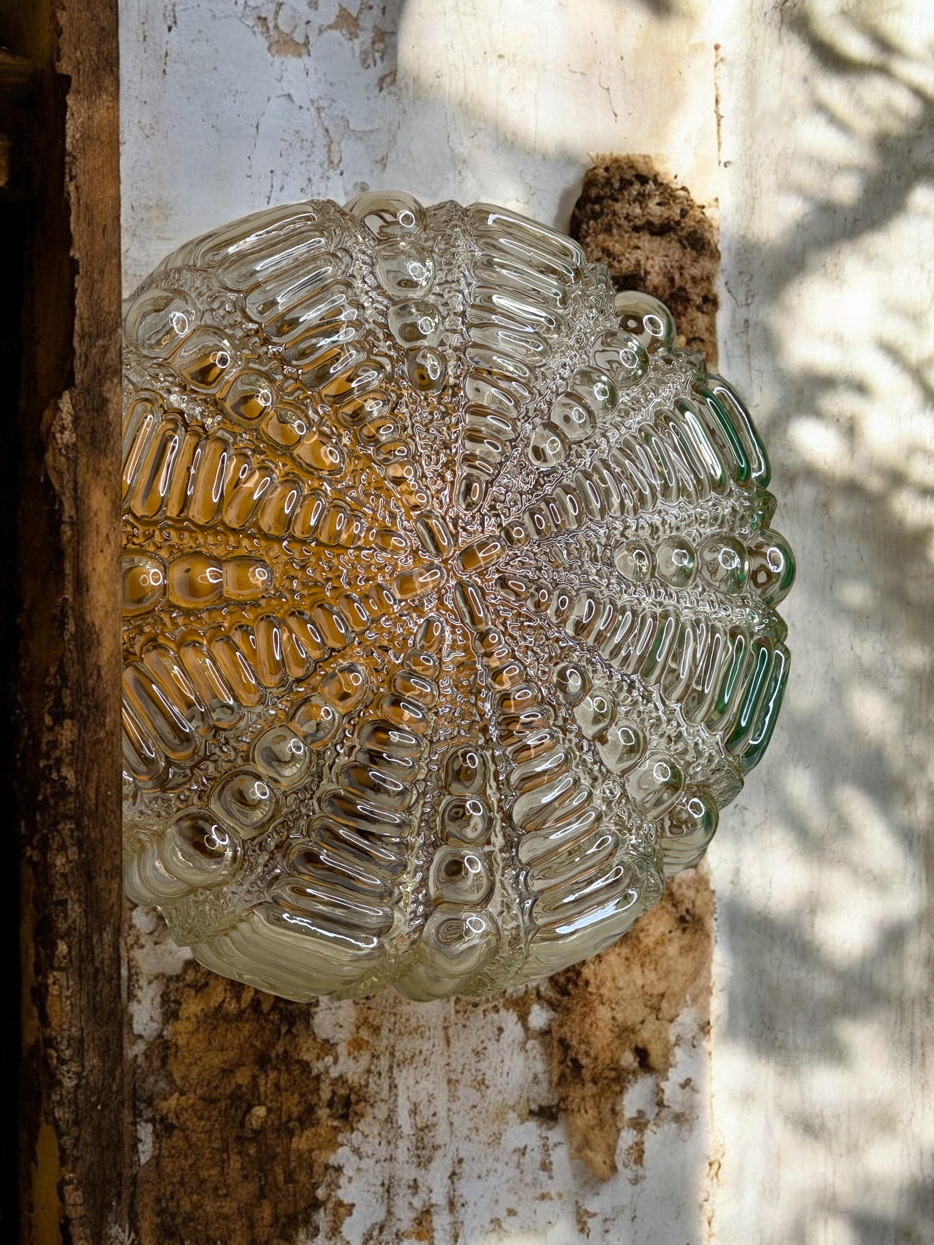 Magnifique RZB Leuchten encastré à 2 lumières à motif de bulles, années 1960 en vente 4