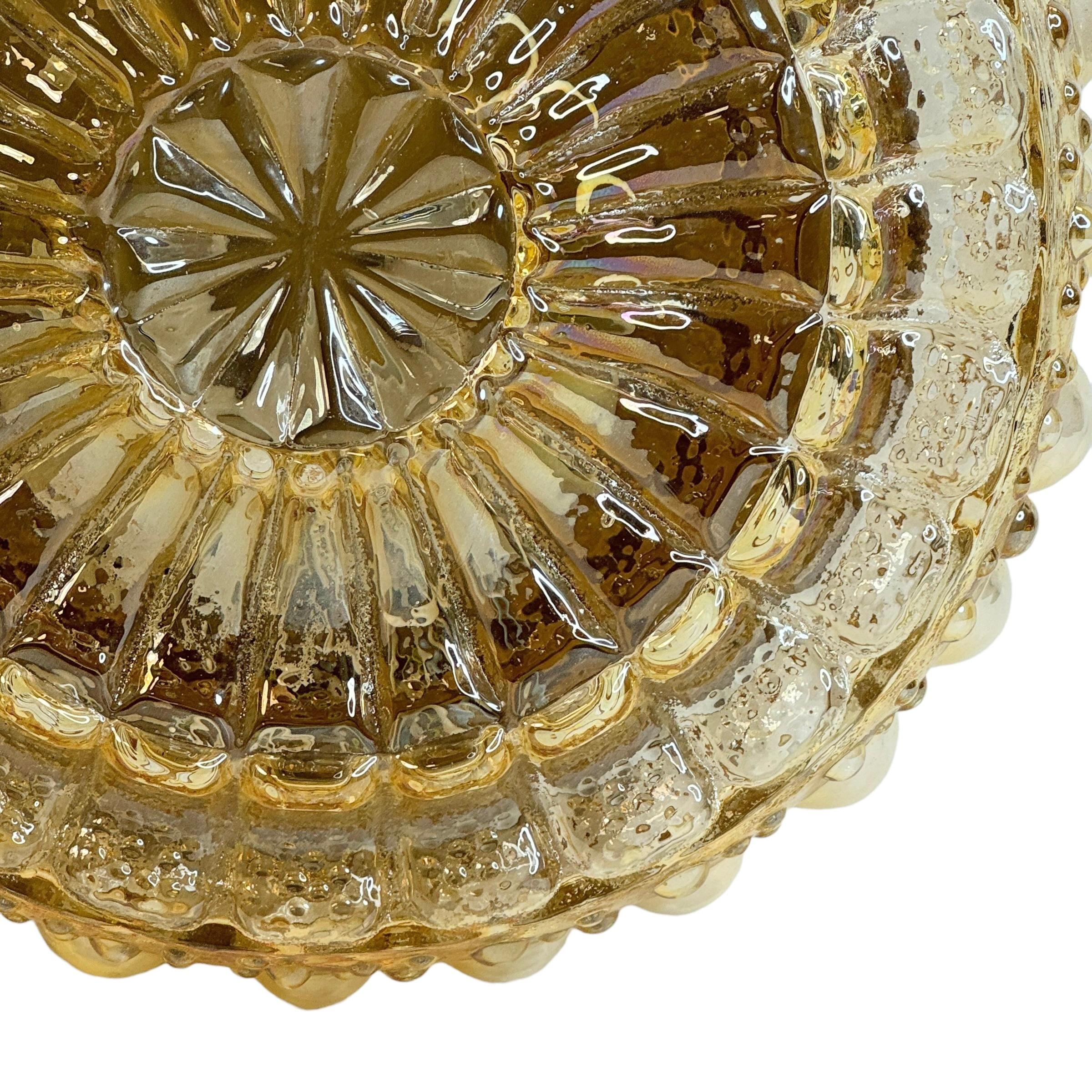 Mid-Century Modern Beautiful Large 2 Light Bubble Pattern Flush Mount by RZB Leuchten, 1960s For Sale