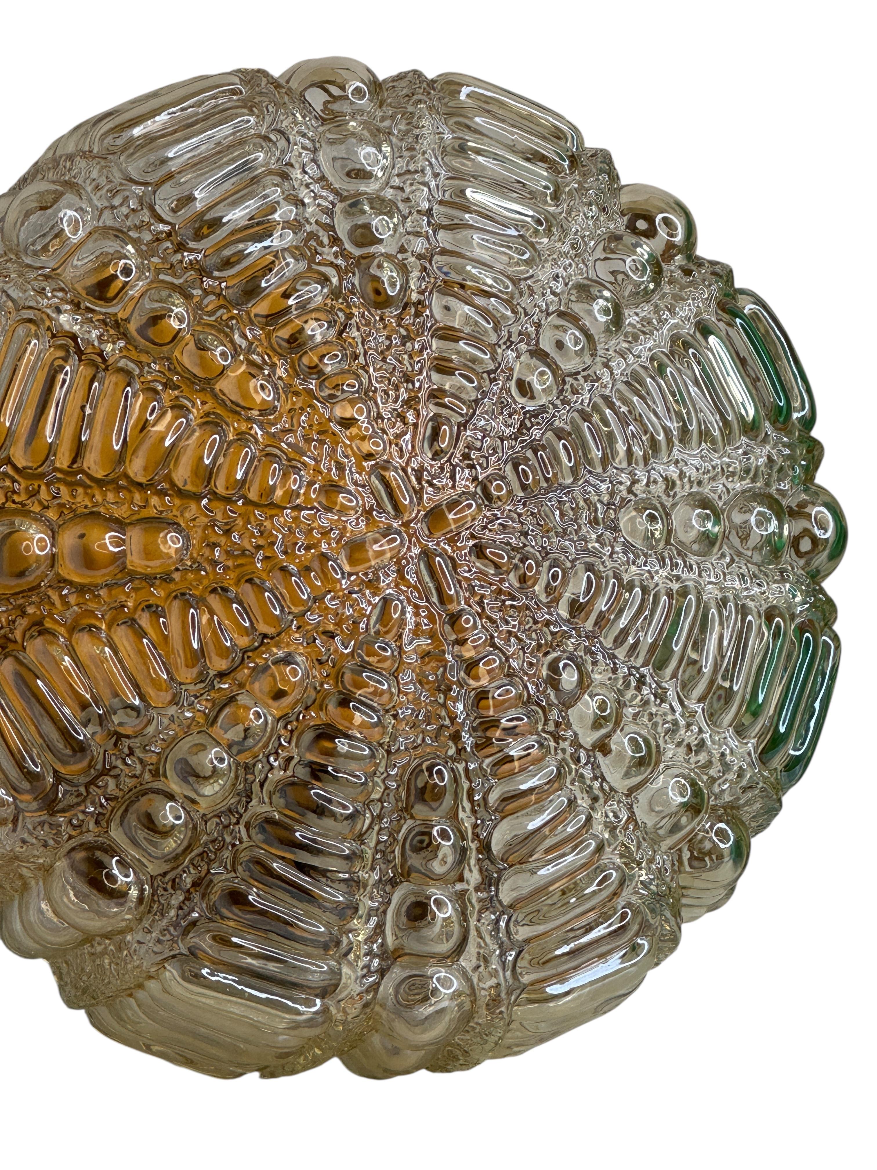 Mid-Century Modern Magnifique RZB Leuchten encastré à 2 lumières à motif de bulles, années 1960 en vente