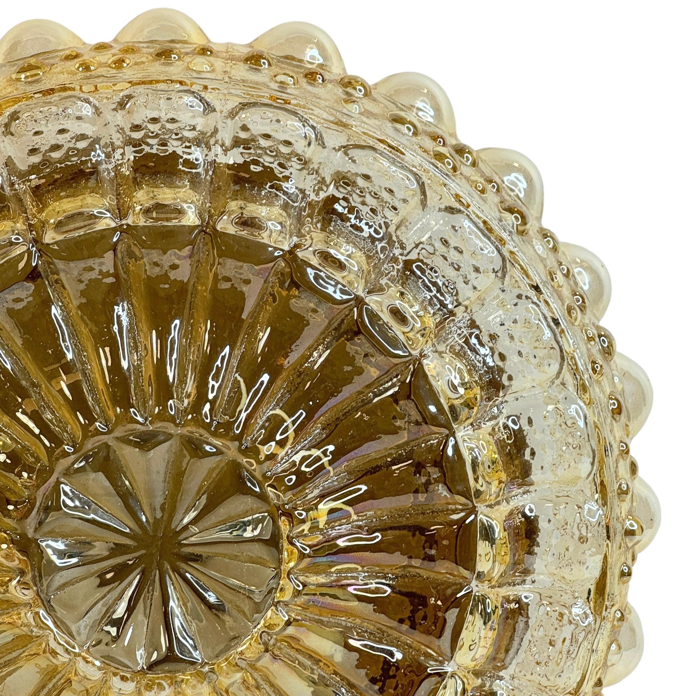 German Beautiful Large 2 Light Bubble Pattern Flush Mount by RZB Leuchten, 1960s For Sale