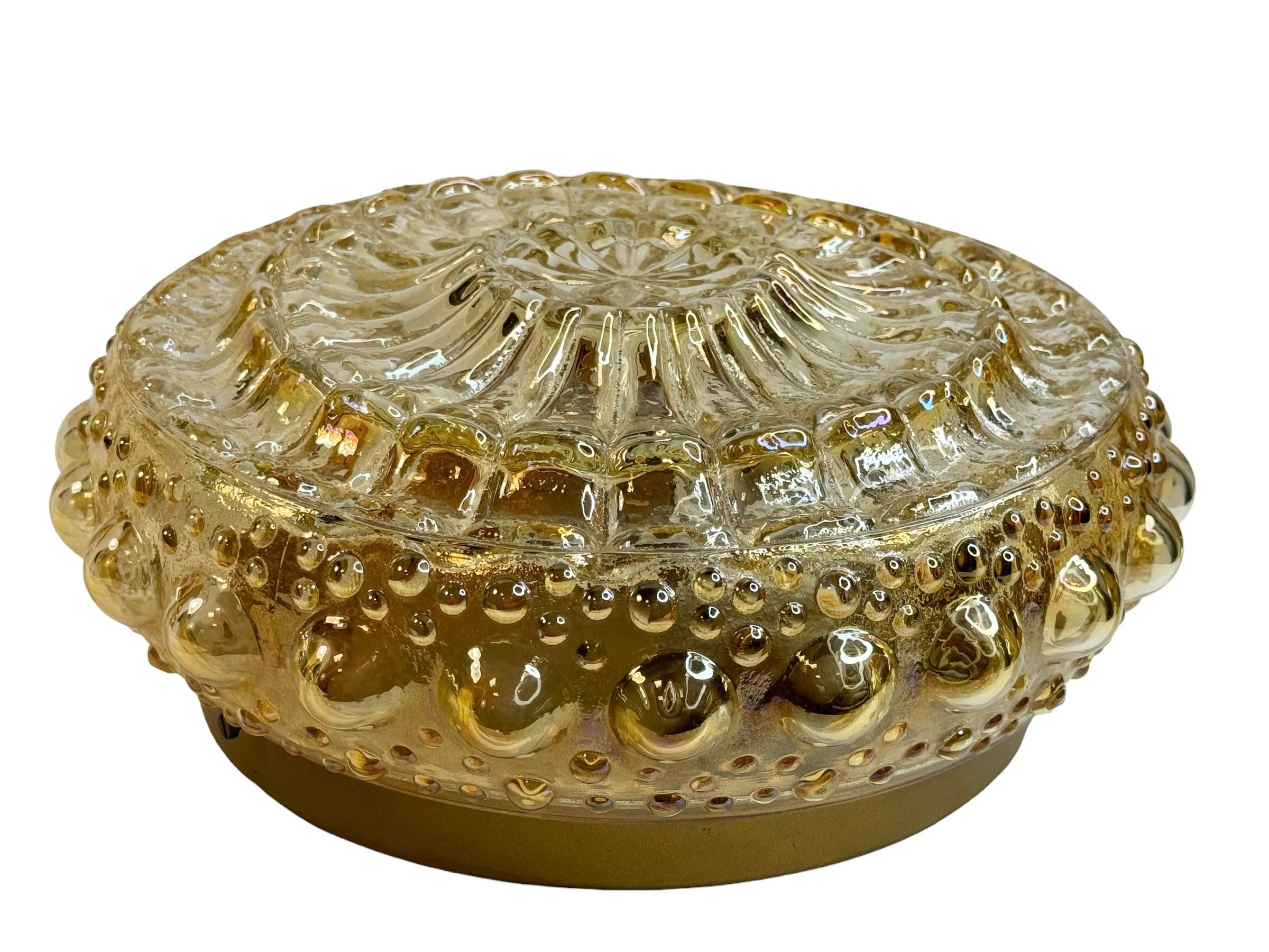 Metal Beautiful Large 2 Light Bubble Pattern Flush Mount by RZB Leuchten, 1960s For Sale